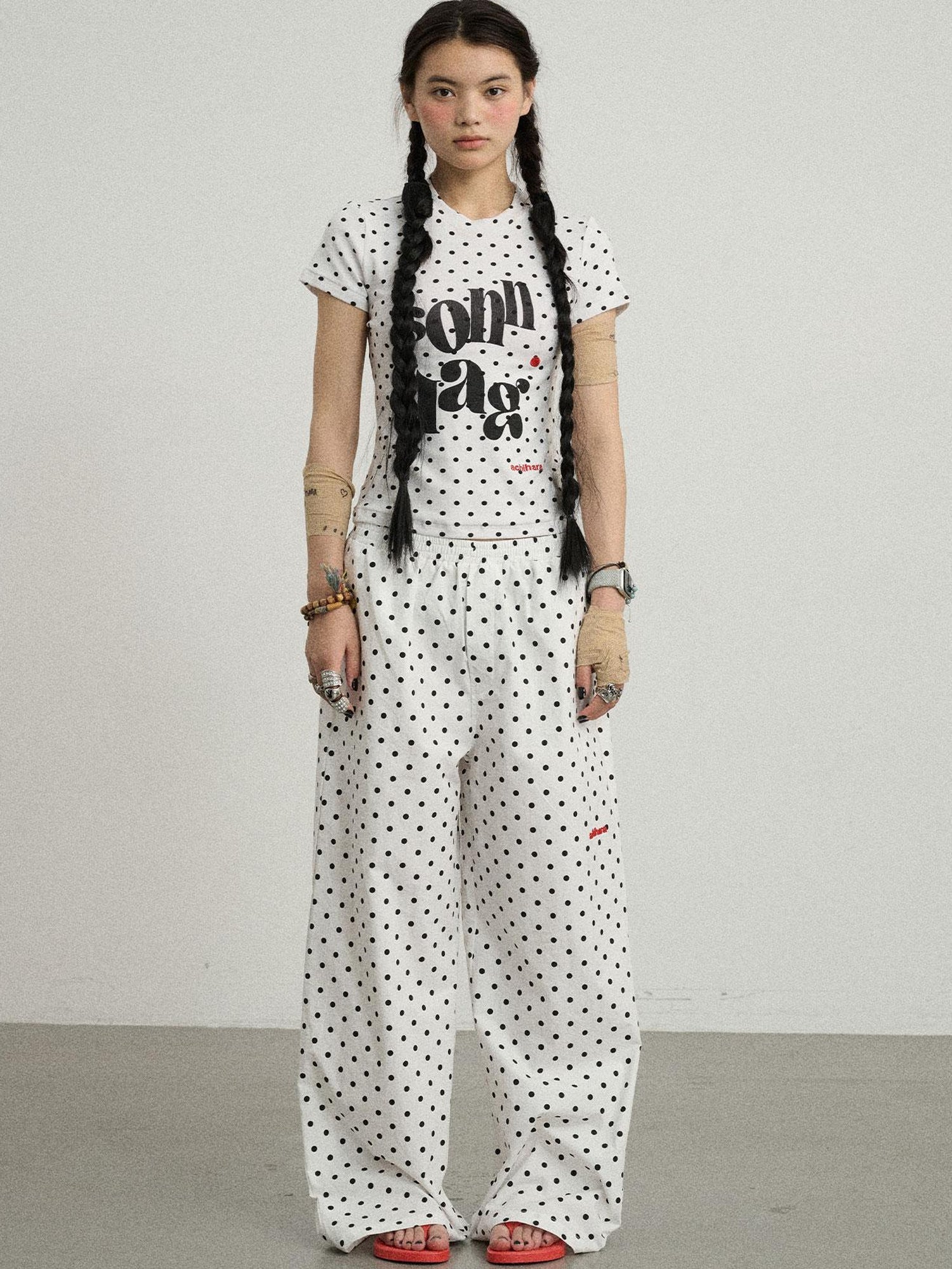 Achihara Sunday Polka Dot T-Shirt