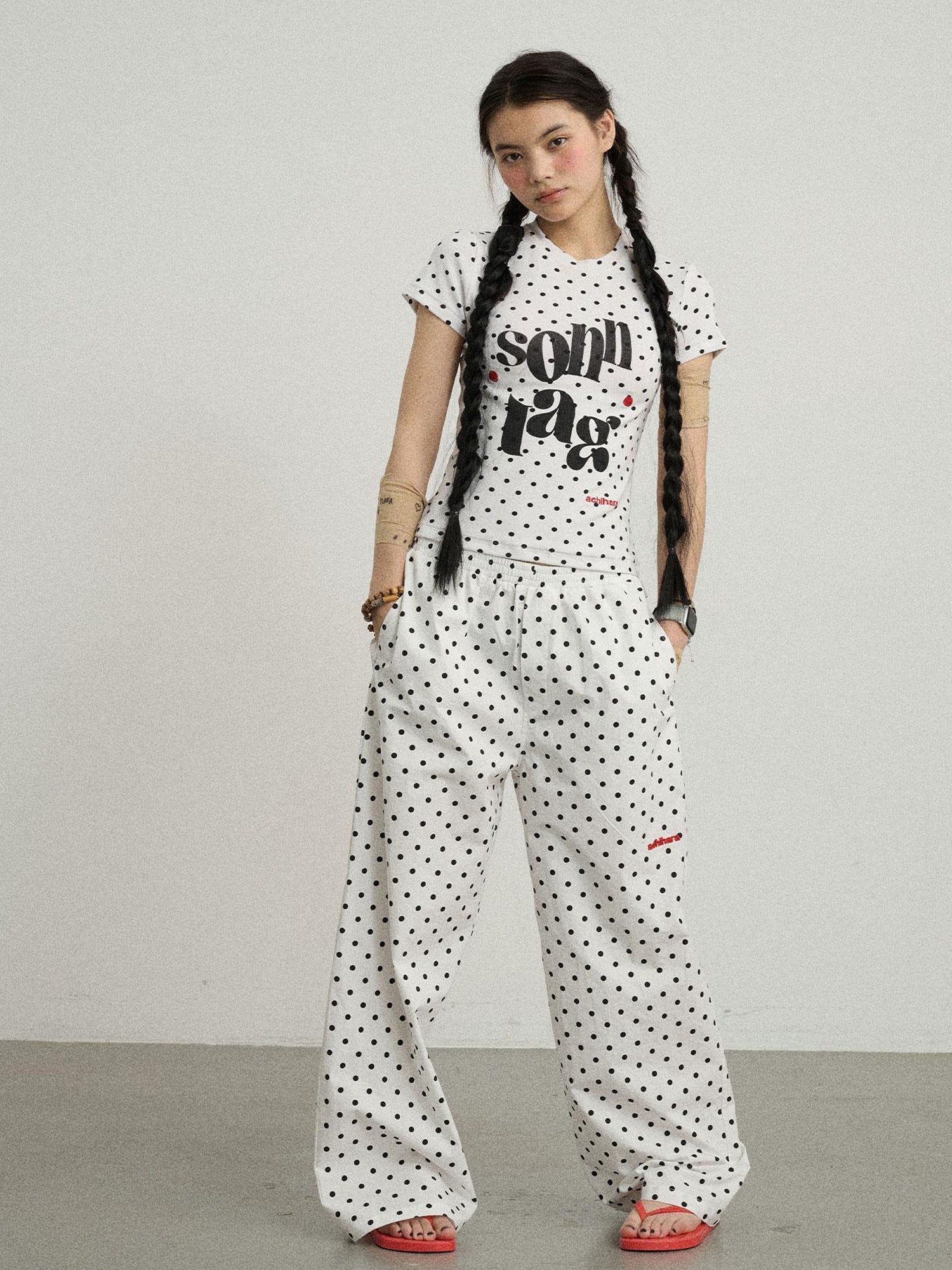 Achihara Sunday Polka Dot T-Shirt