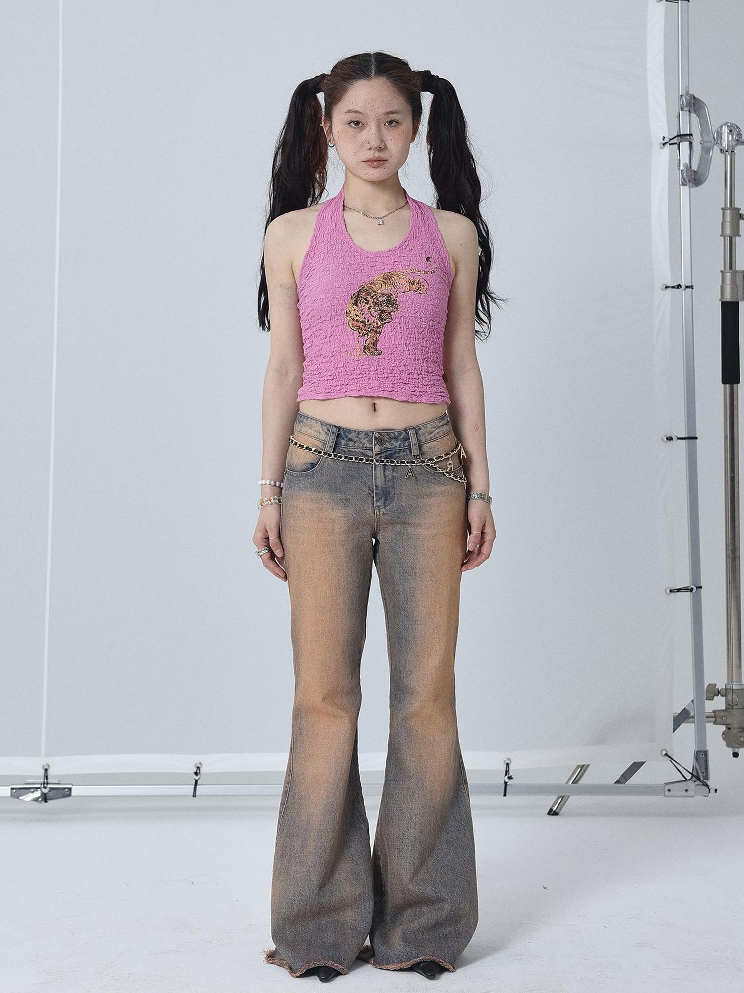 Achihara Sunset Duo Sleeveless Crop Tee