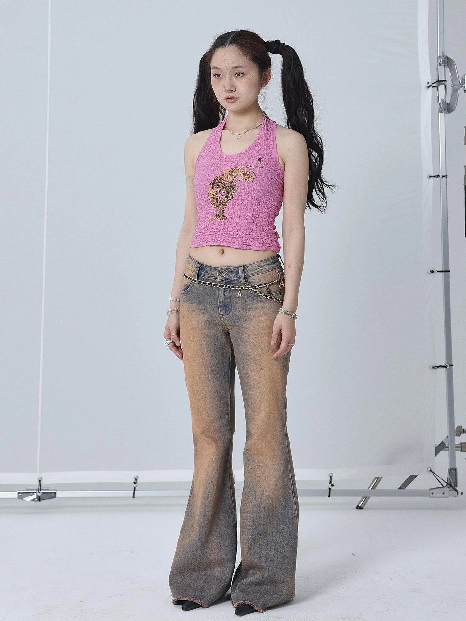 Sunset Duo Sleeveless Crop Tee