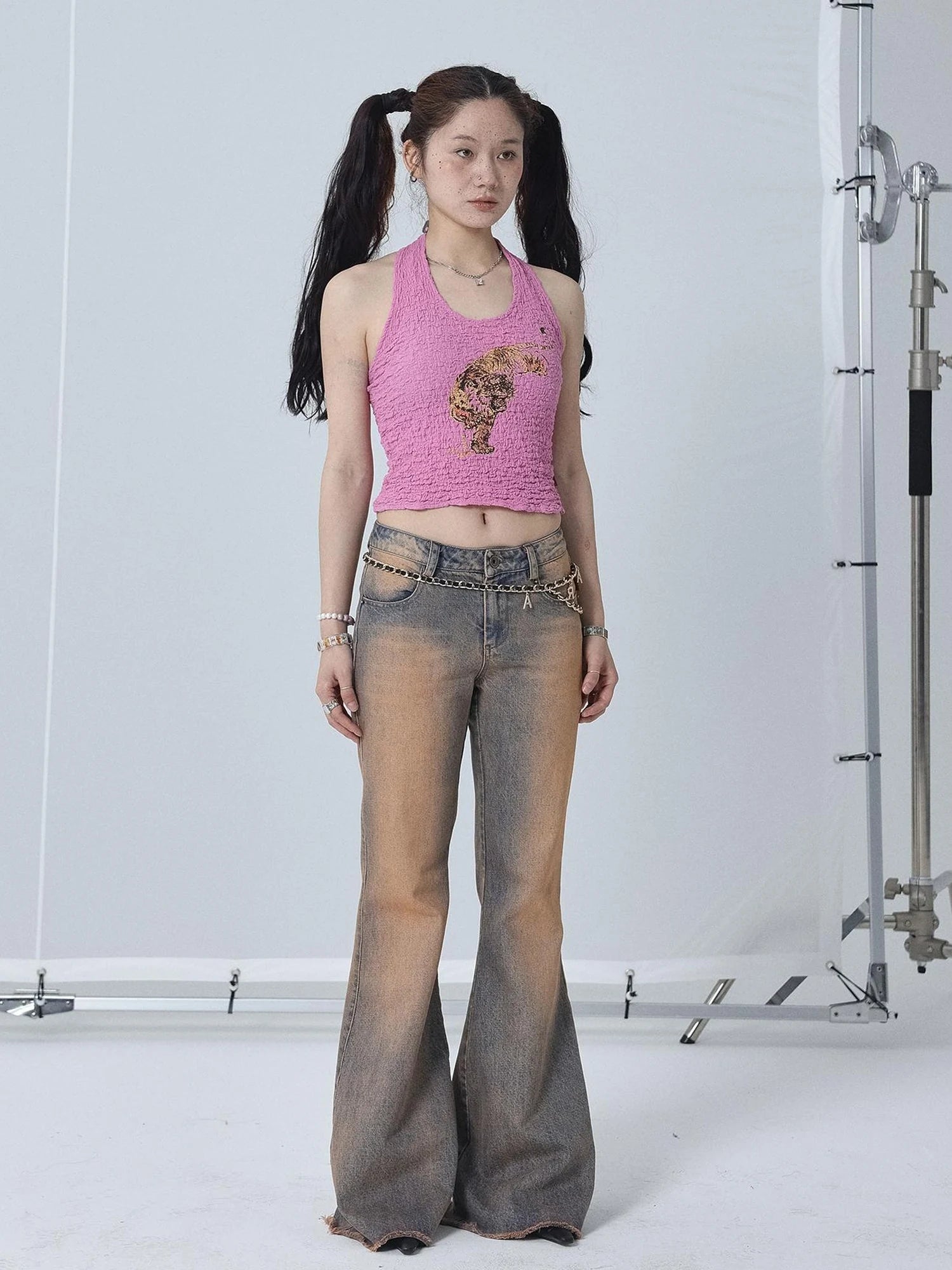 Sunset Duo Sleeveless Crop Tee