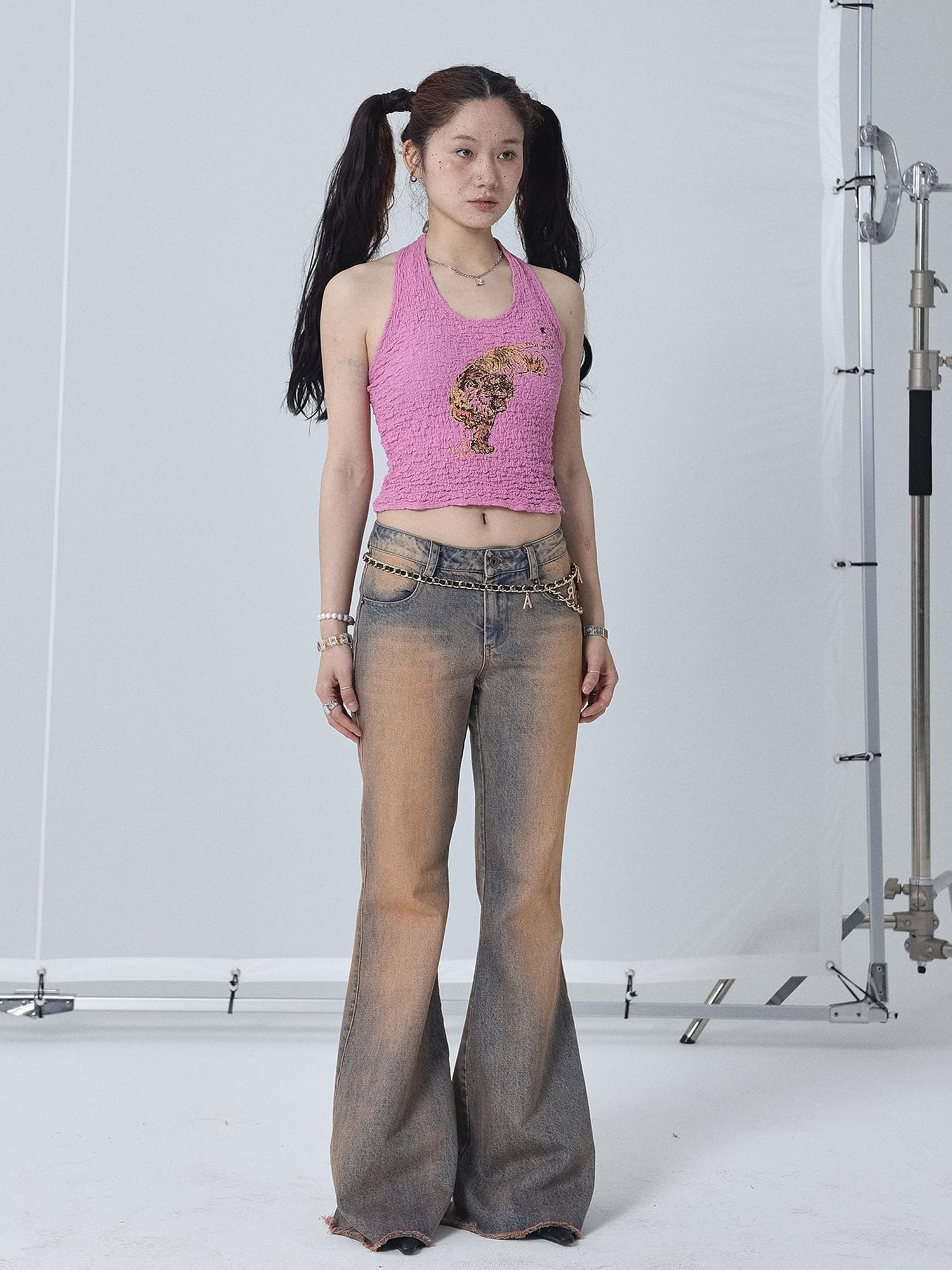 Achihara Sunset Duo Sleeveless Crop Tee