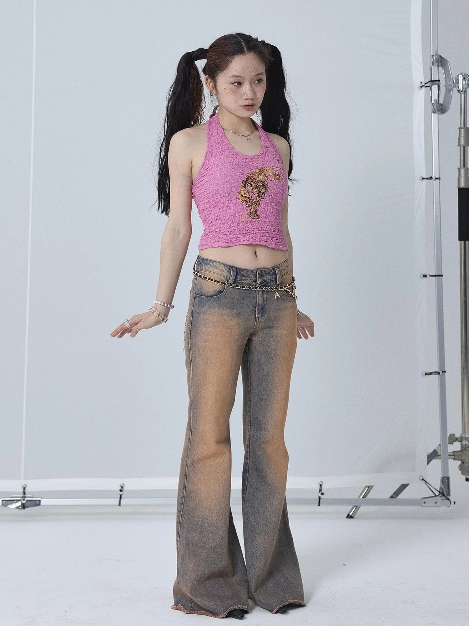 Sunset Duo Sleeveless Crop Tee