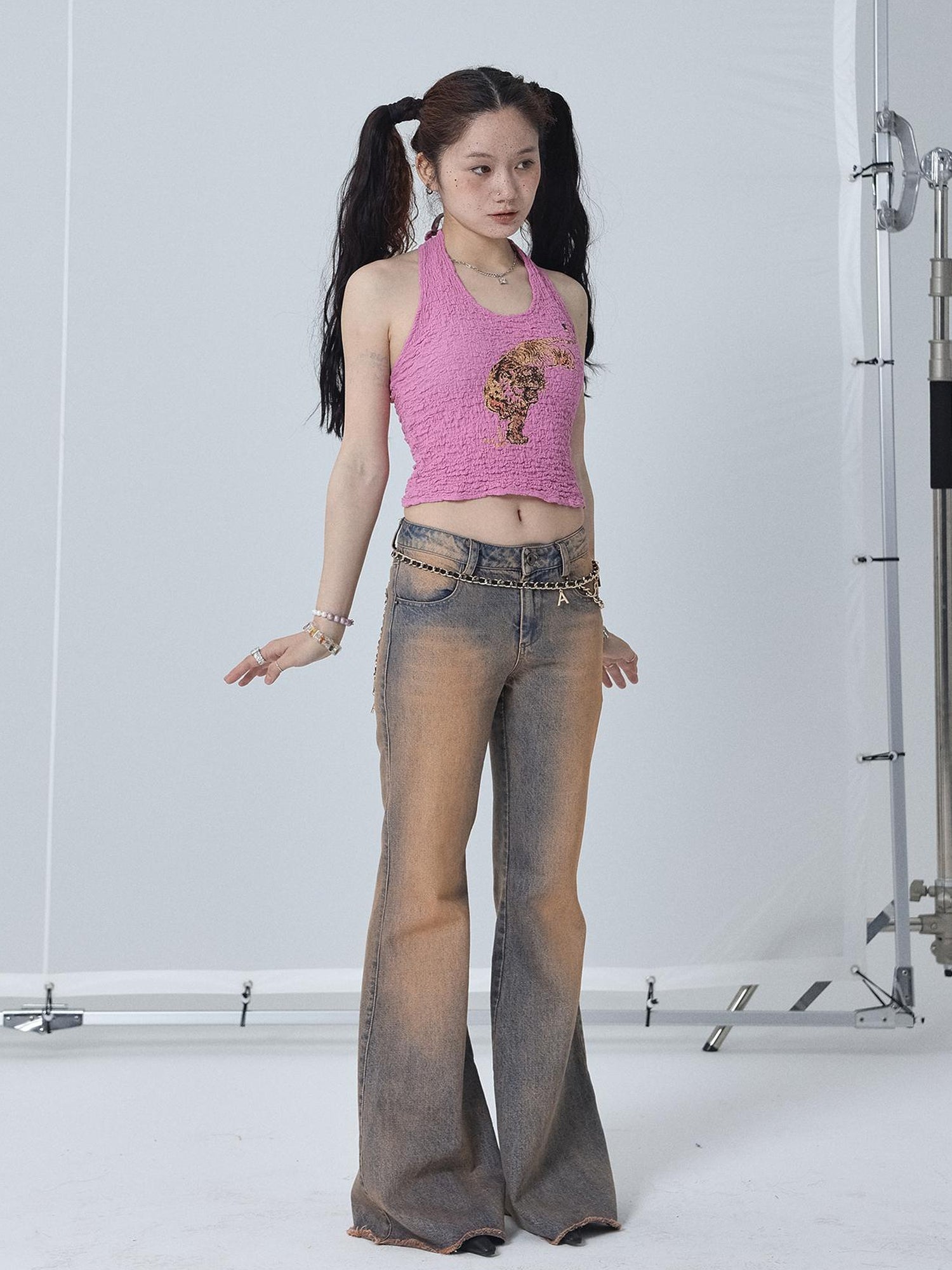 Achihara Sunset Duo Sleeveless Crop Tee