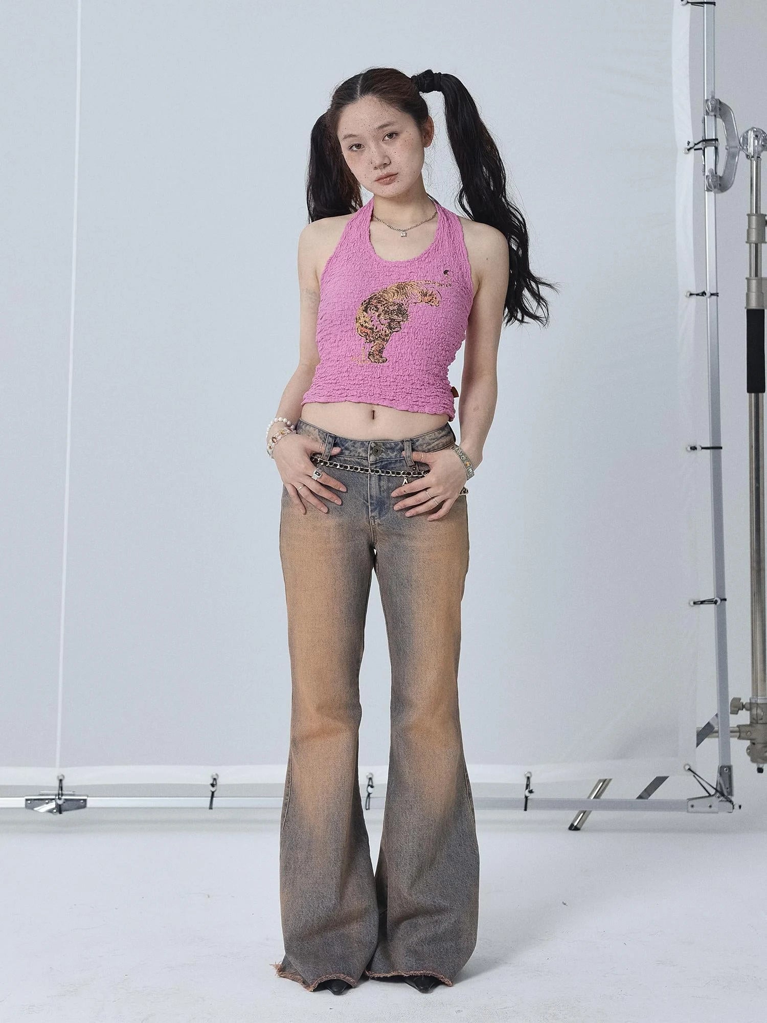 Sunset Duo Sleeveless Crop Tee