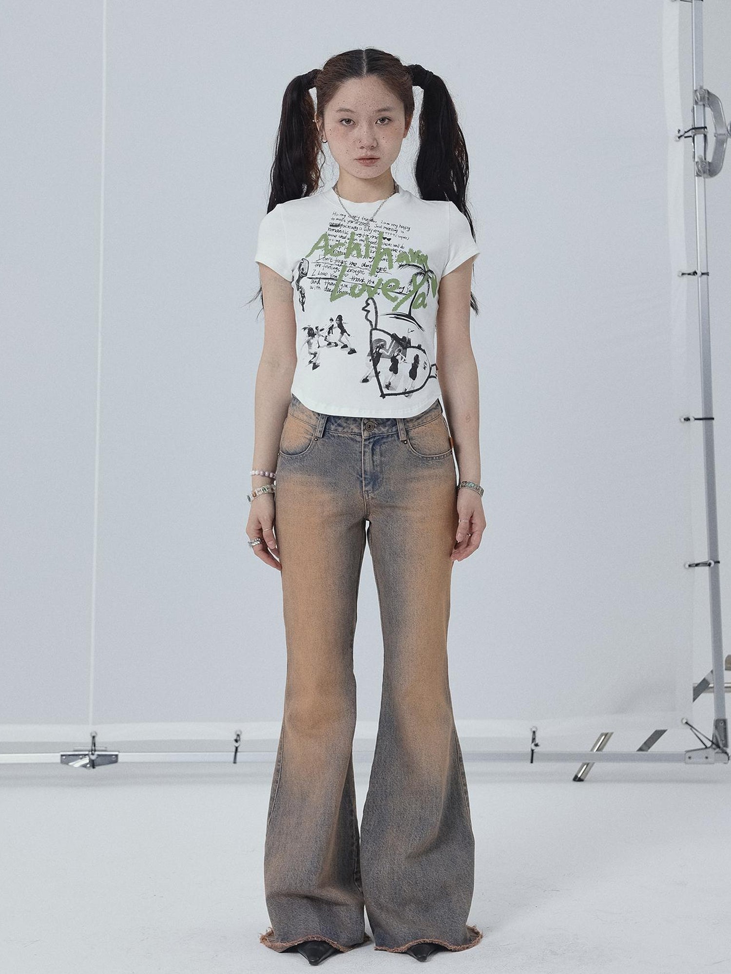 Achihara Sweet Spice Summer Print Crop Tee