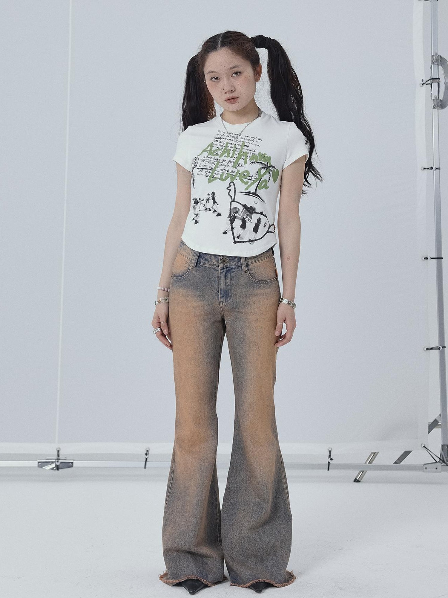 Achihara Sweet Spice Summer Print Crop Tee
