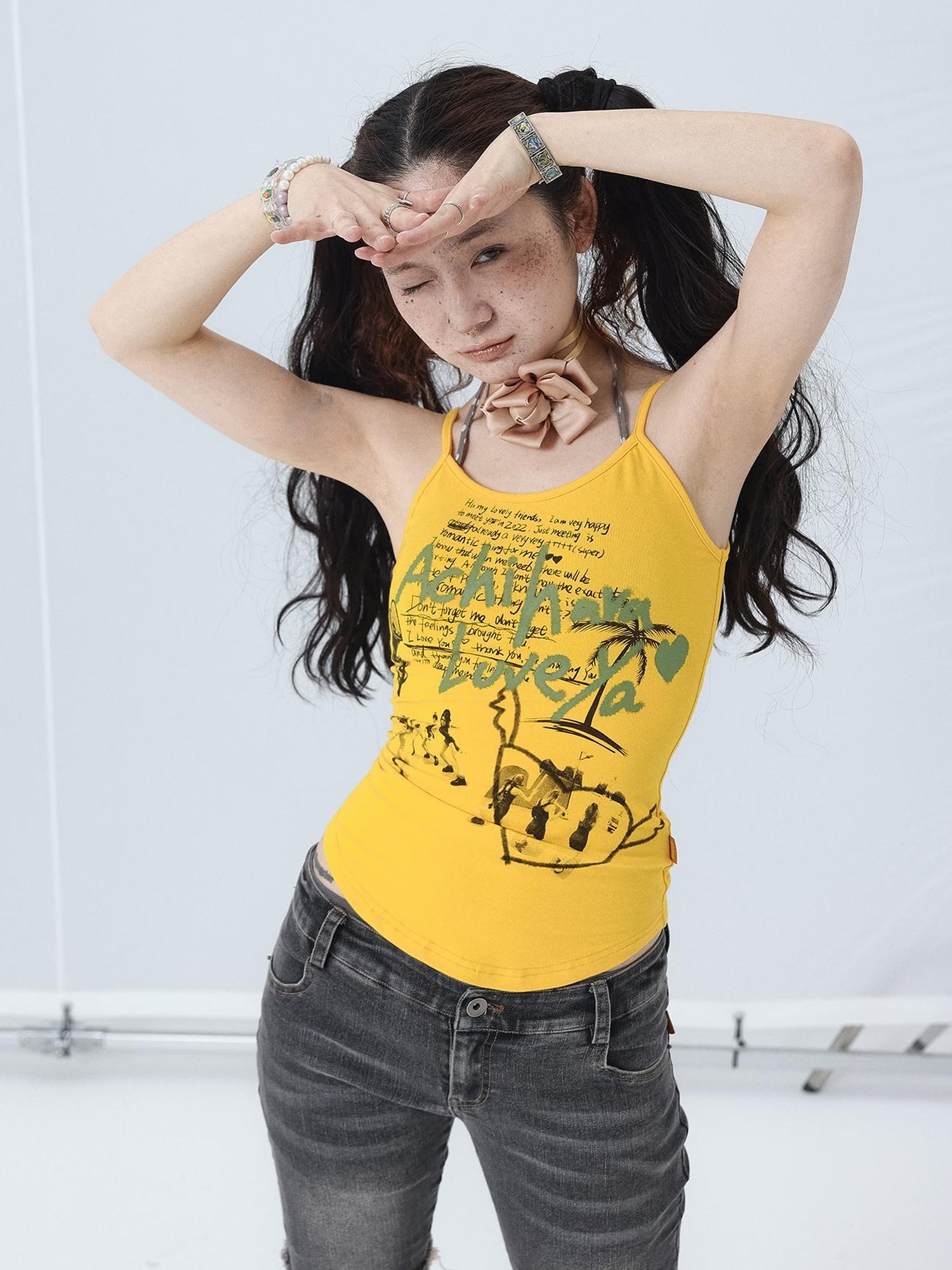 Achihara Sweet Spice Summer Print Crop Tee