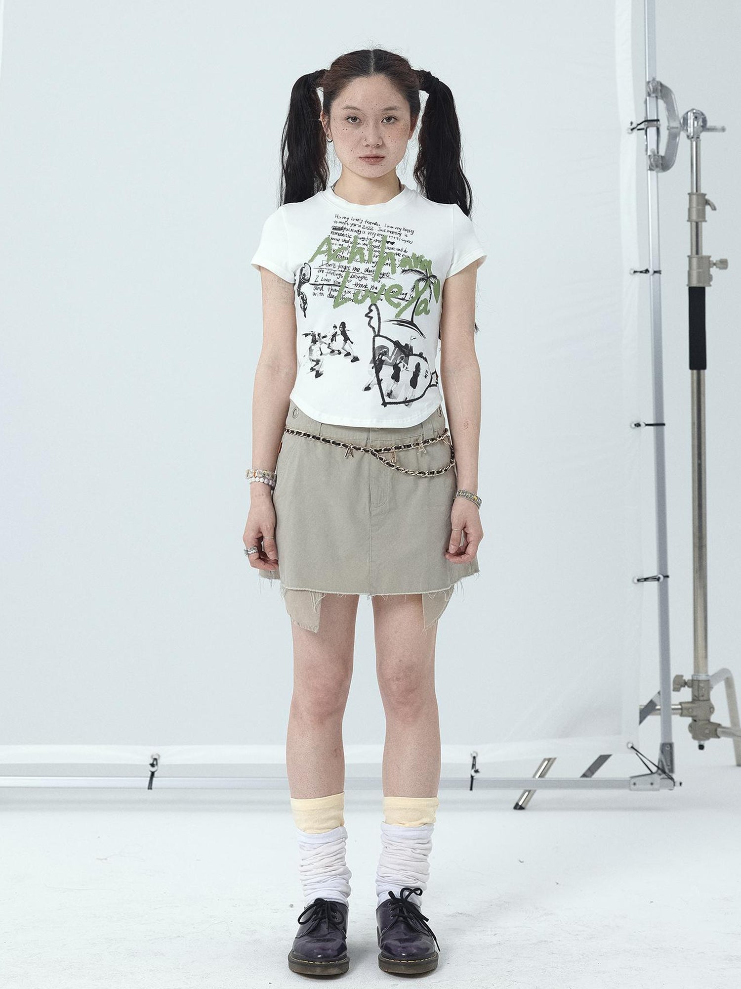 Achihara Sweet Spice Summer Print Crop Tee