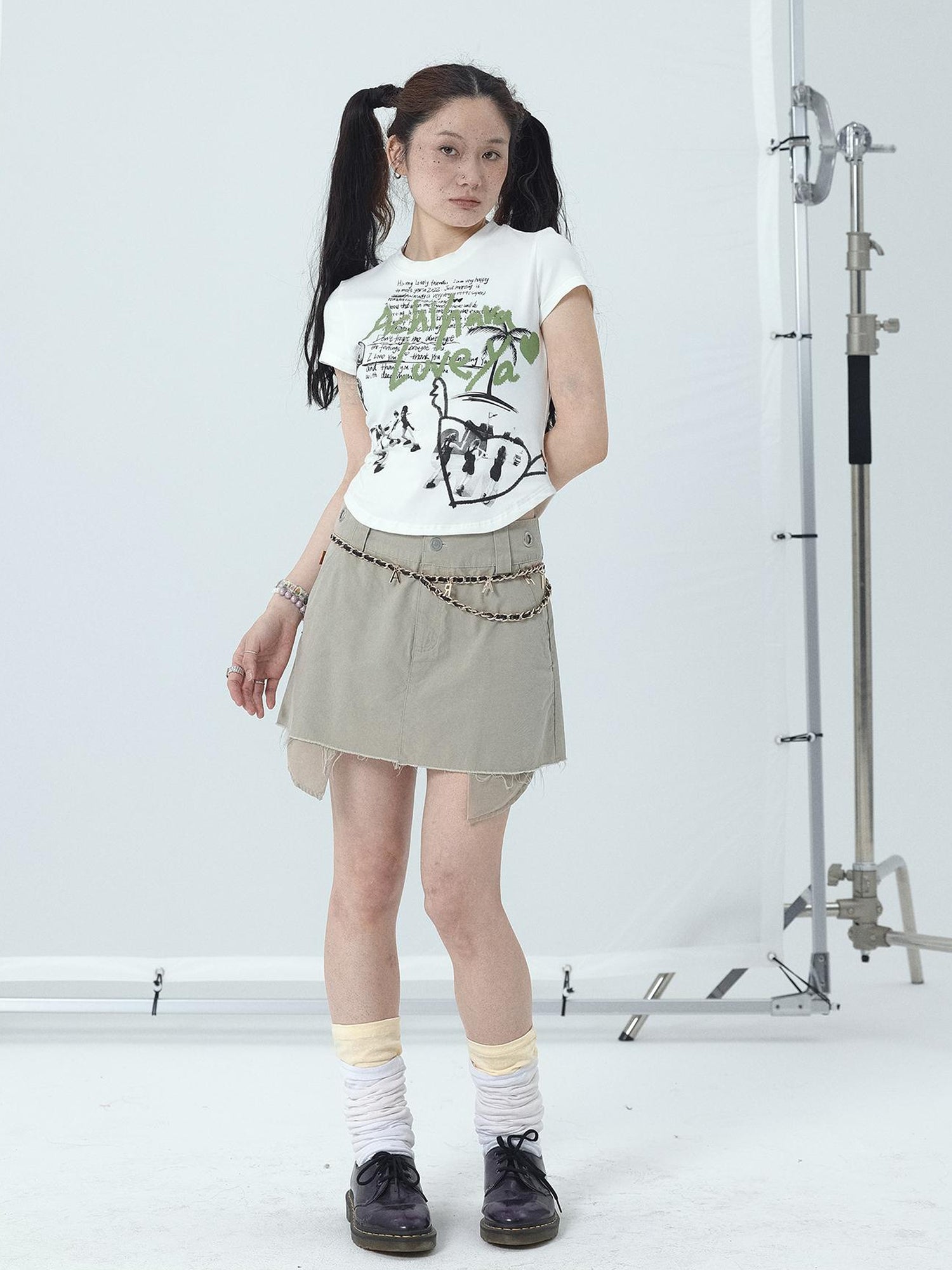 Achihara Sweet Spice Summer Print Crop Tee