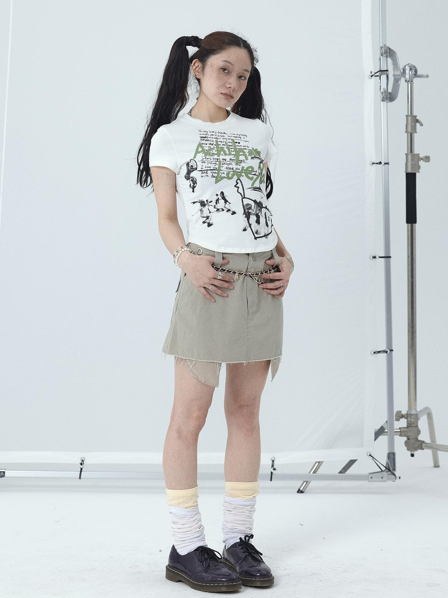 Achihara Sweet Spice Summer Print Crop Tee