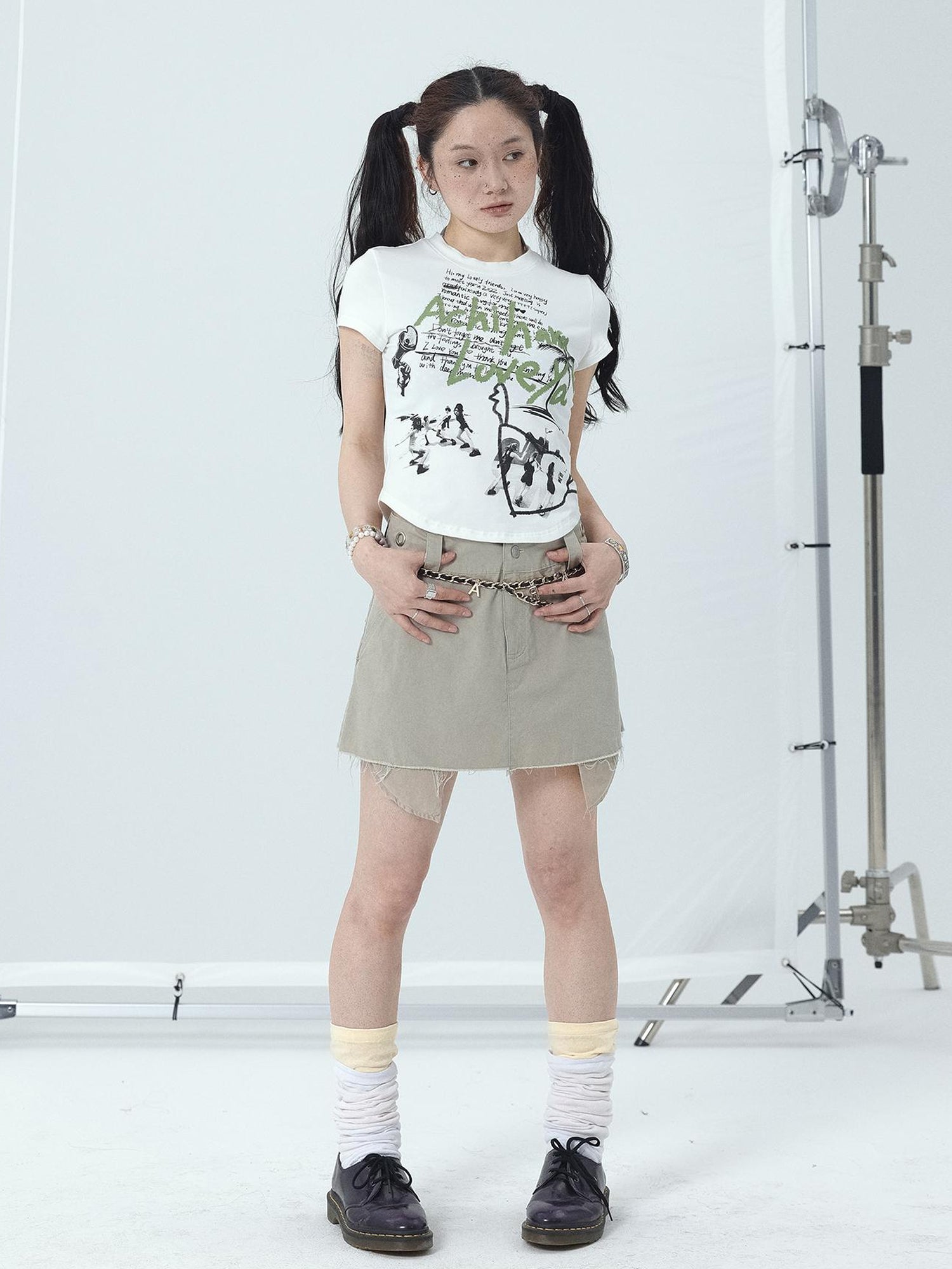 Achihara Sweet Spice Summer Print Crop Tee