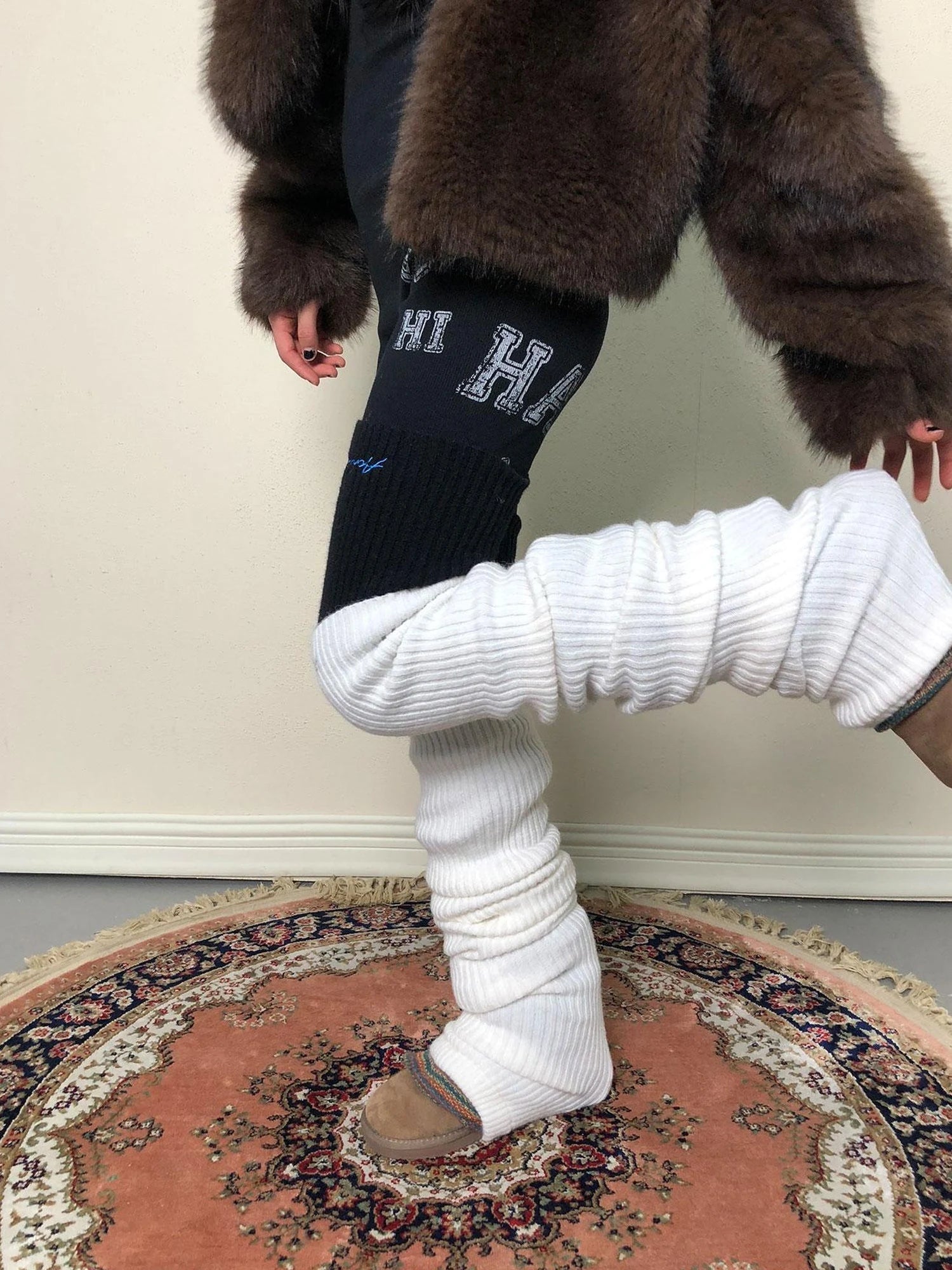 Tatacs Leg Warmers Spring Knit Leggings Thermal Socks