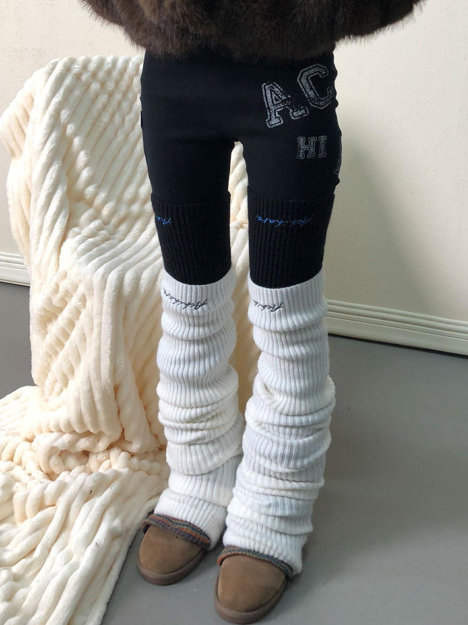 Achihara Tatacs Leg Warmers Spring Knit Leggings Thermal Socks