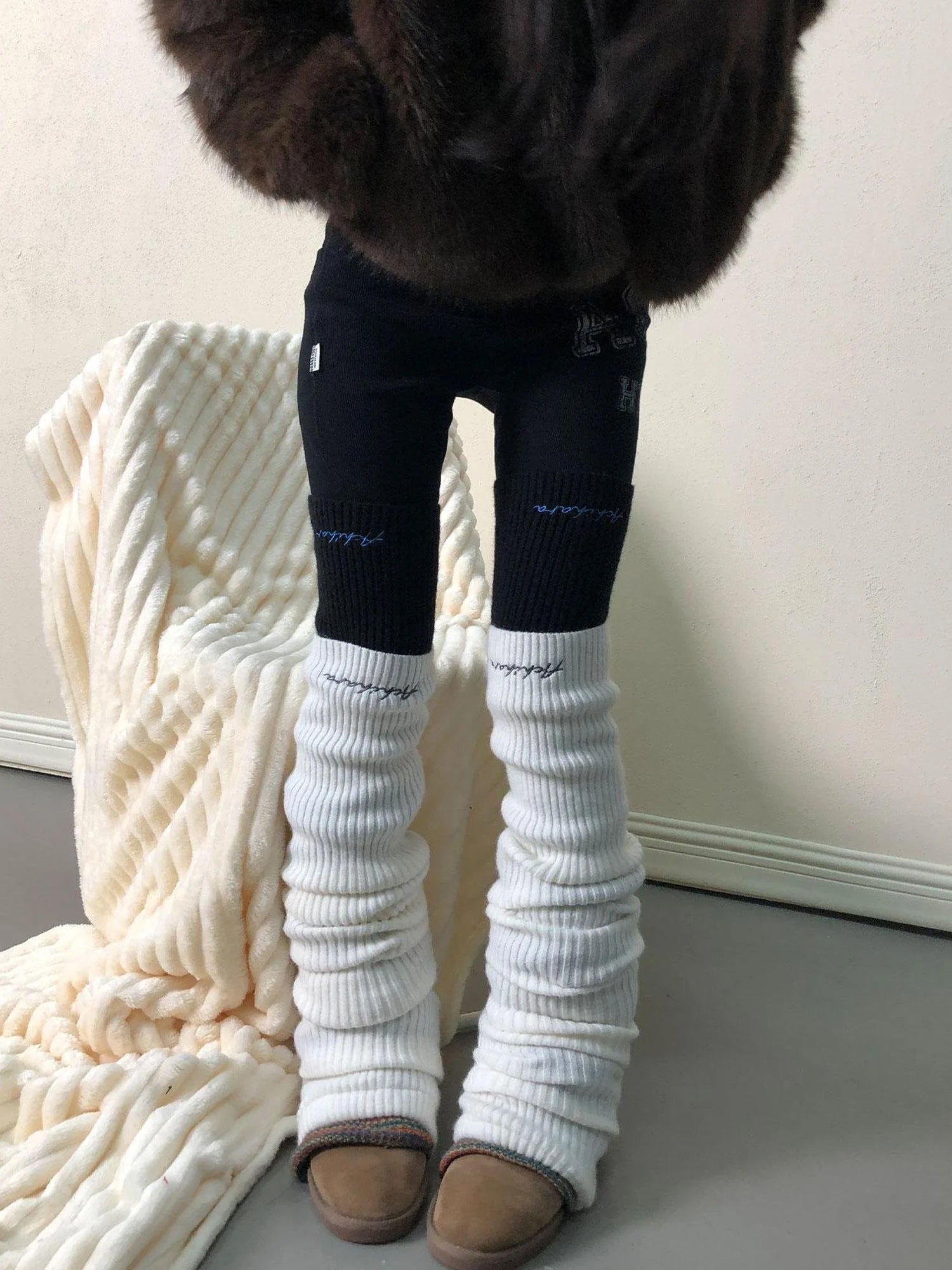 Tatacs Leg Warmers Spring Knit Leggings Thermal Socks