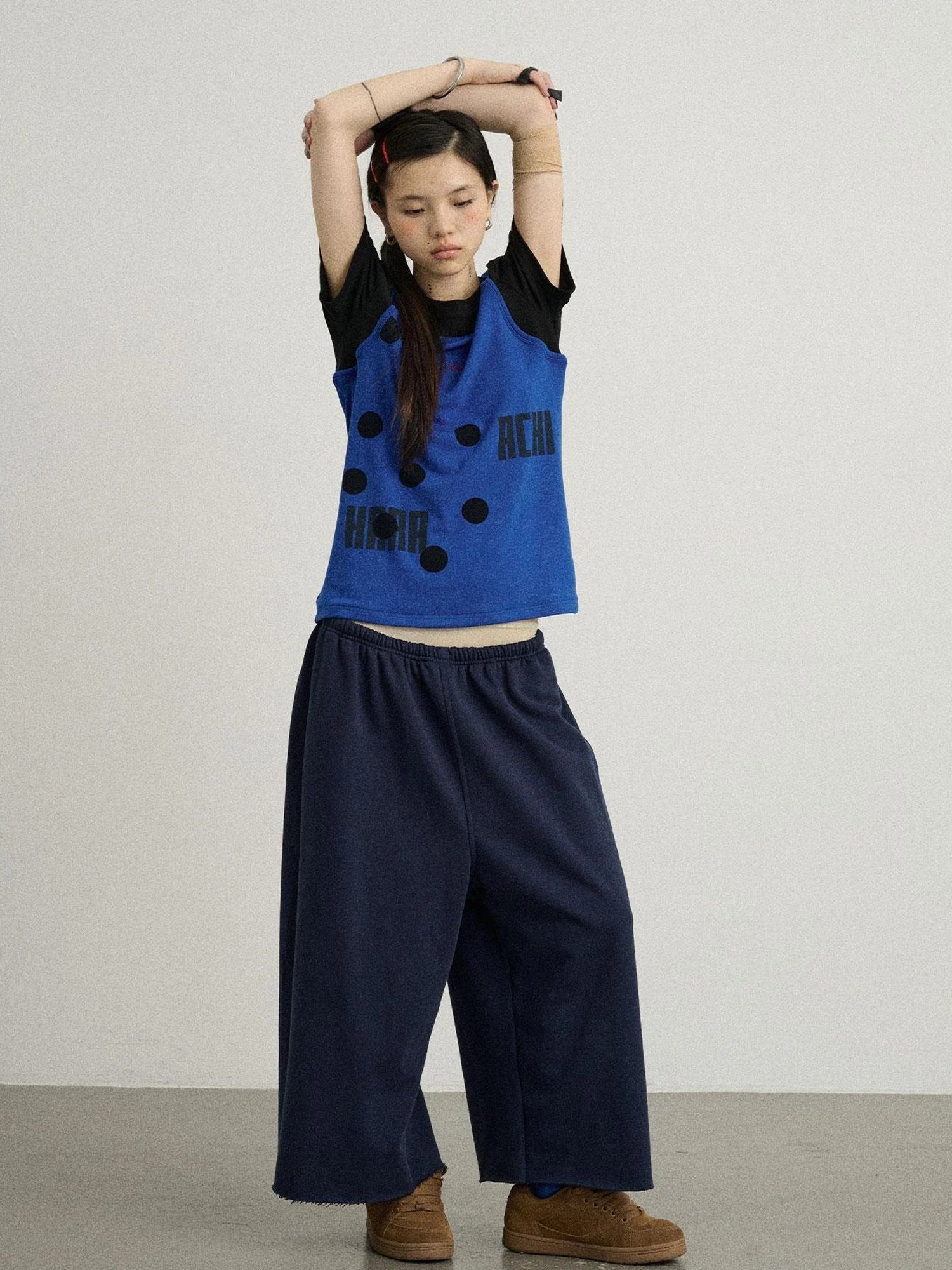 Tide Dot Mock Layered Knit Tee