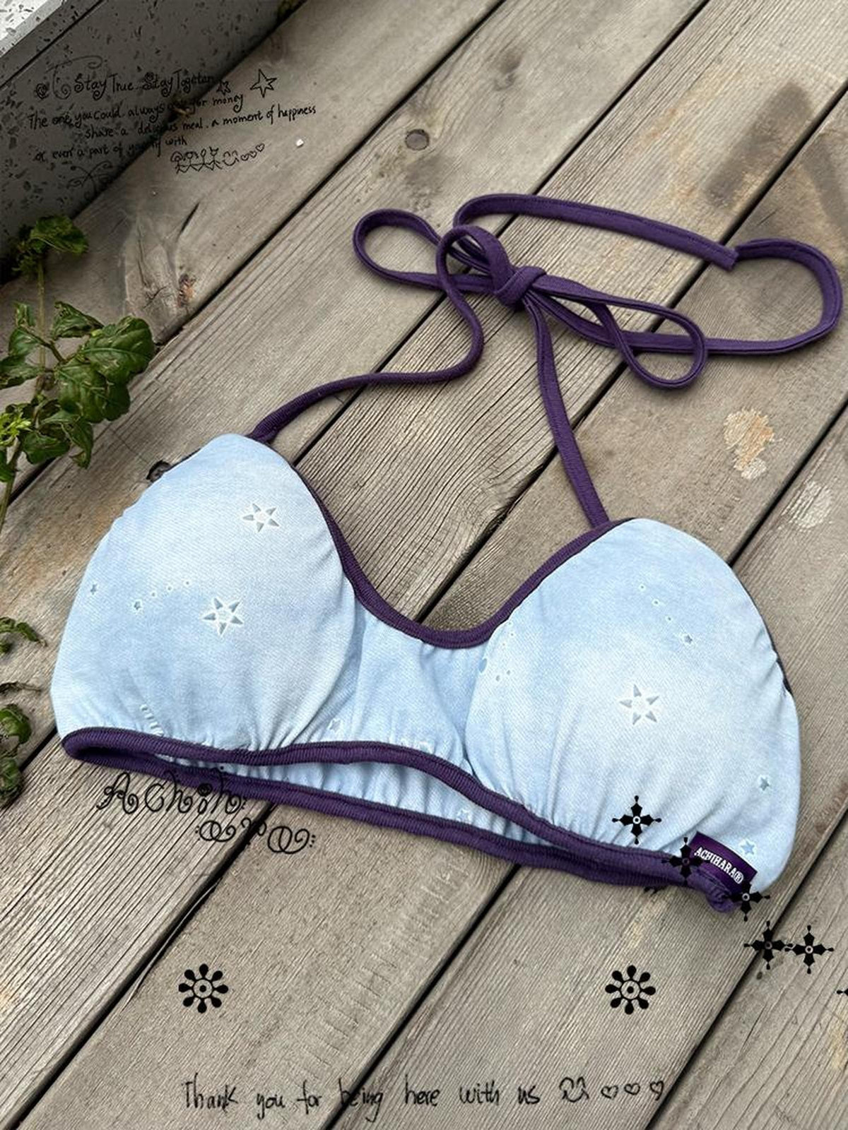 Achihara Tie Dye Halter Neck Geometric Print Women&