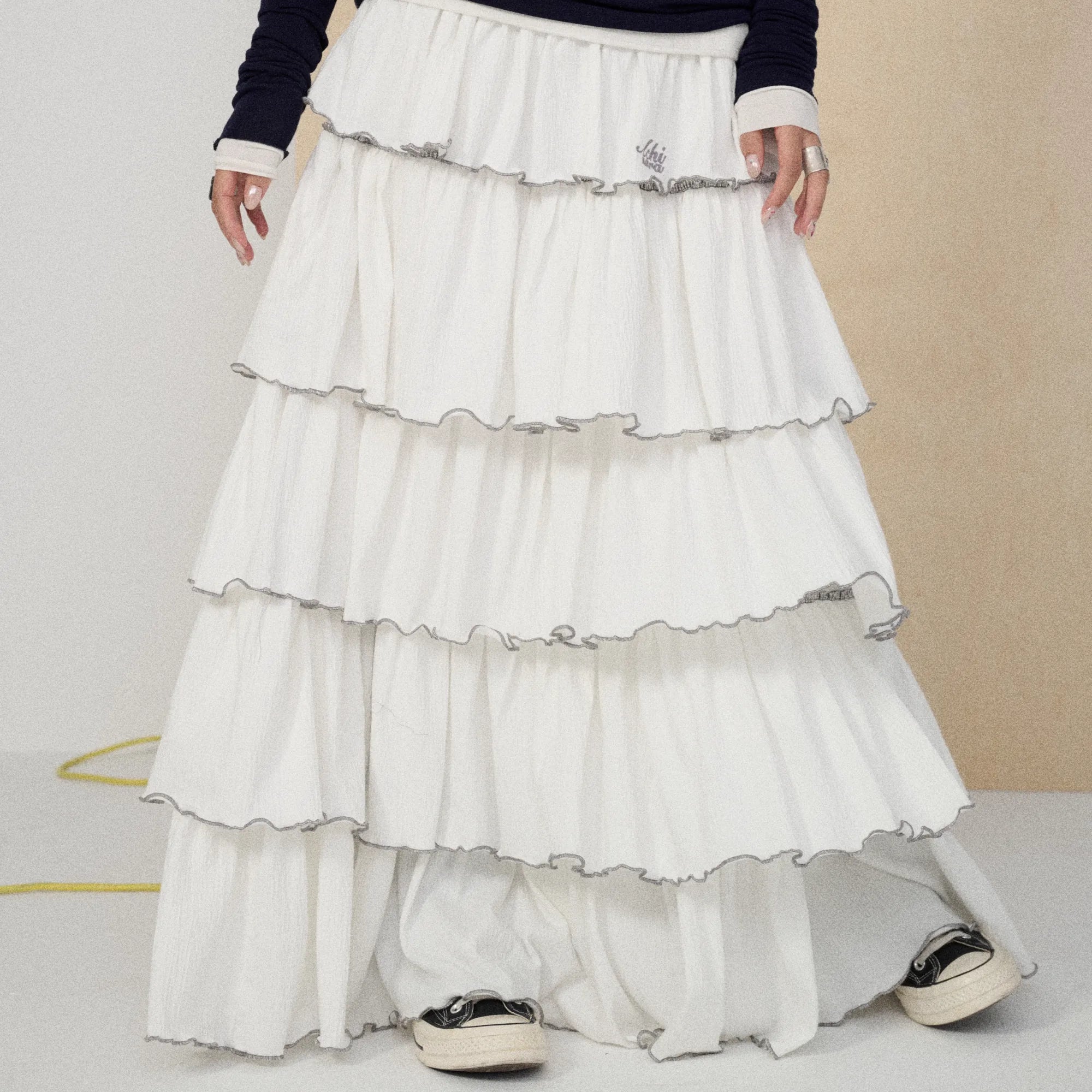 Achihara_Tiered_Pleated_Mid_Rise_Relaxed_Fit_Women_Work_Casual_Poly_Cotton_Maxi_Skirt_MISSTT