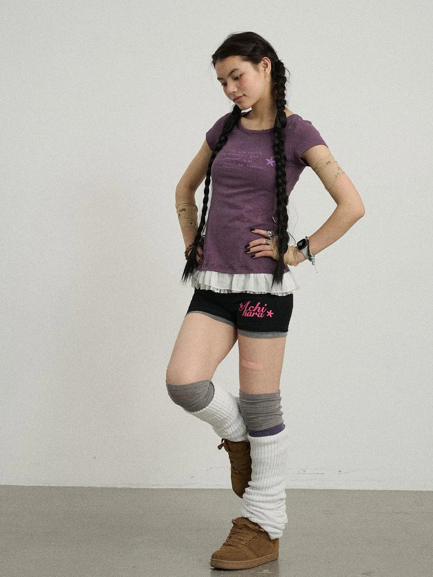 Time Bandage Floral Trim Tee