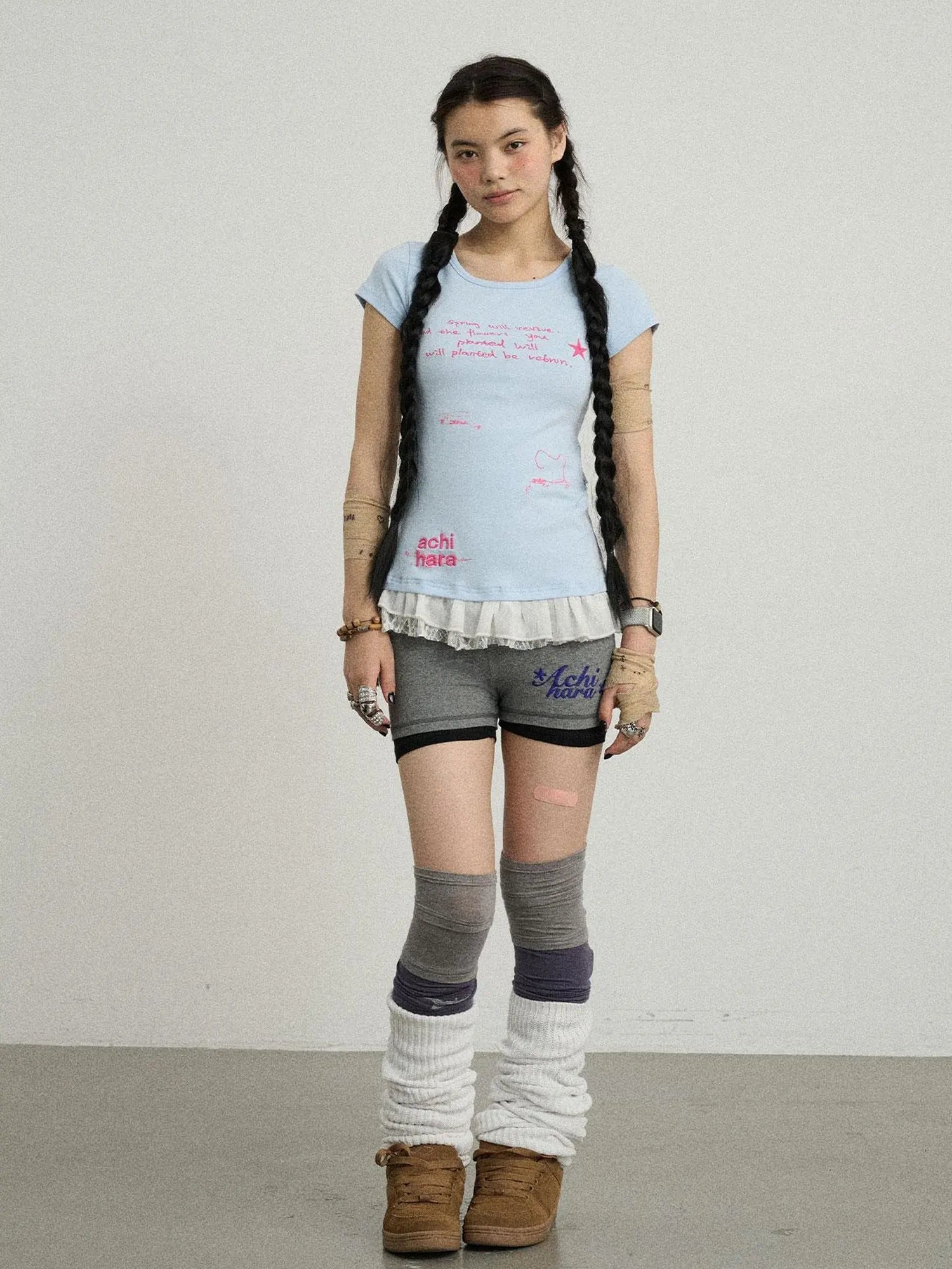 Time Bandage Floral Trim Tee