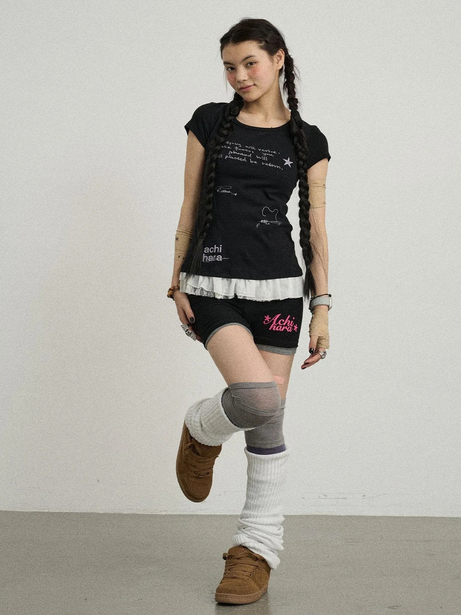 Time Bandage Floral Trim Tee