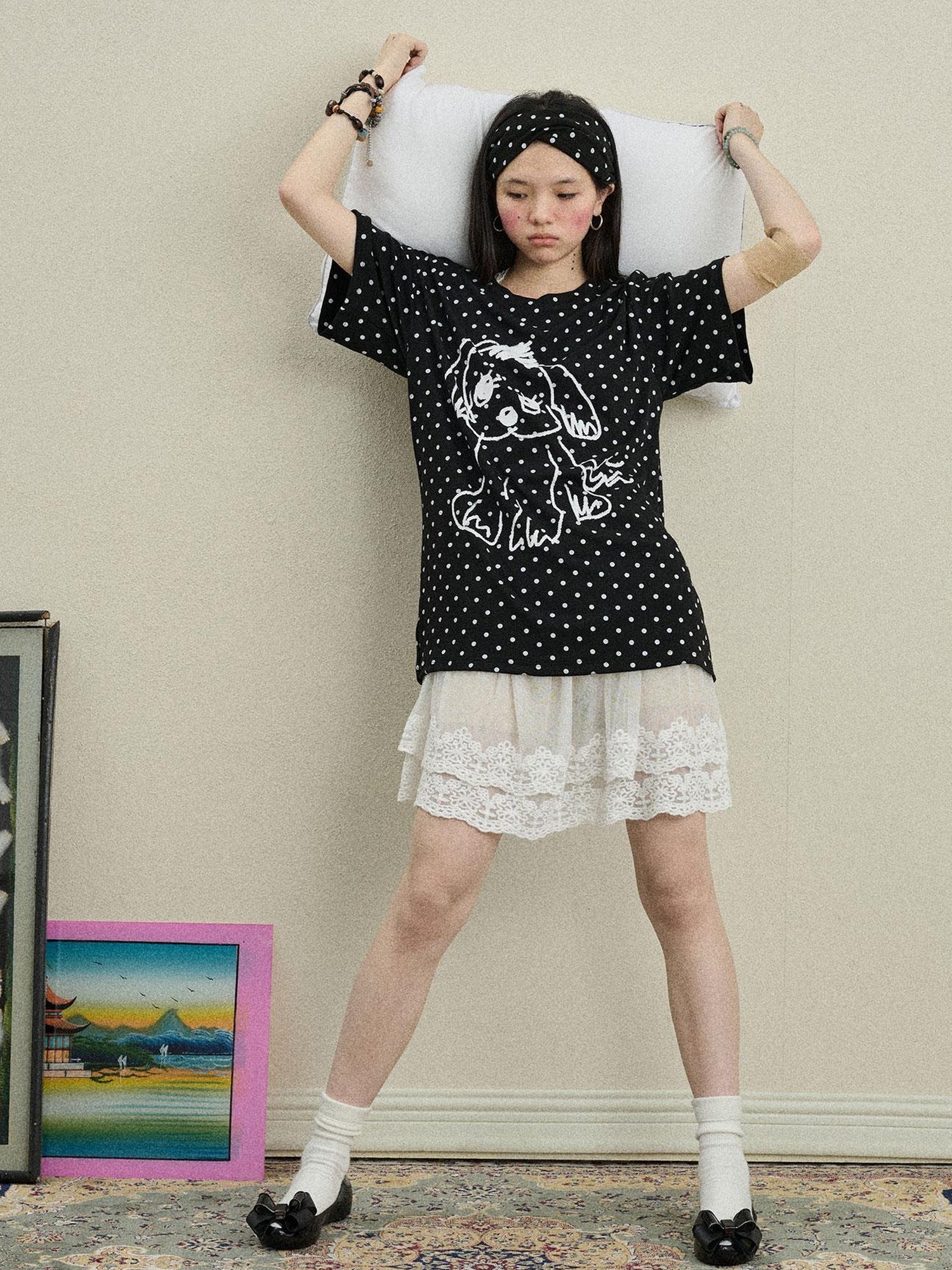 Achihara Toee Graphic Print Relaxed Fit Knit T Shirt