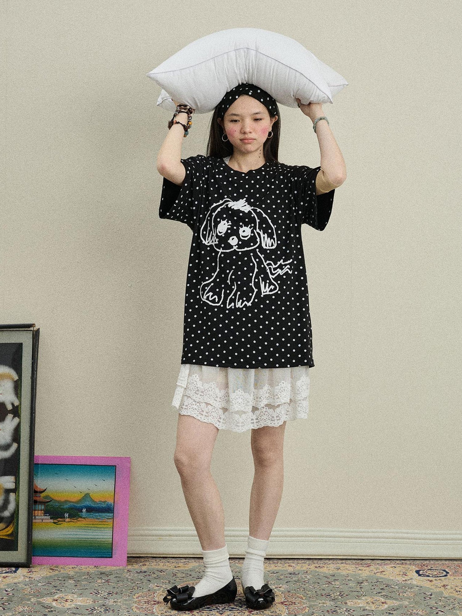 Achihara Toee Graphic Print Relaxed Fit Knit T Shirt