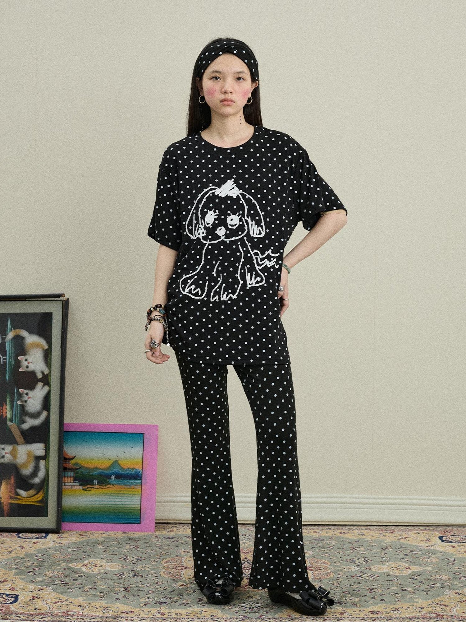 Achihara Toee Graphic Print Relaxed Fit Knit T Shirt