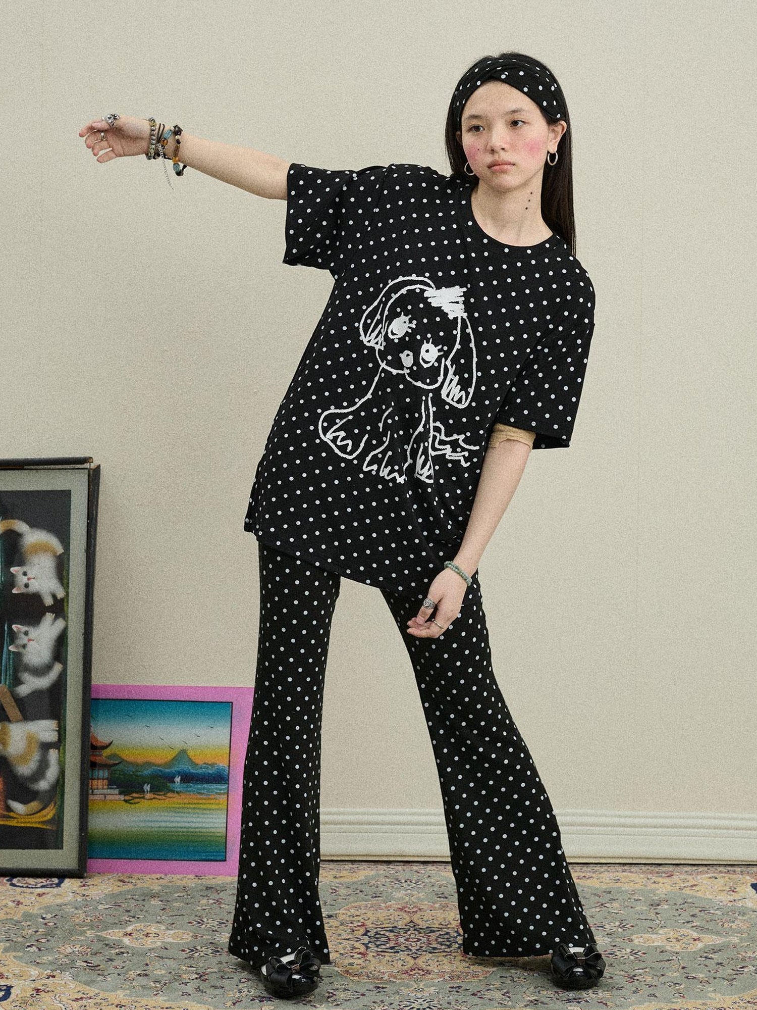 Achihara Toee Graphic Print Relaxed Fit Knit T Shirt