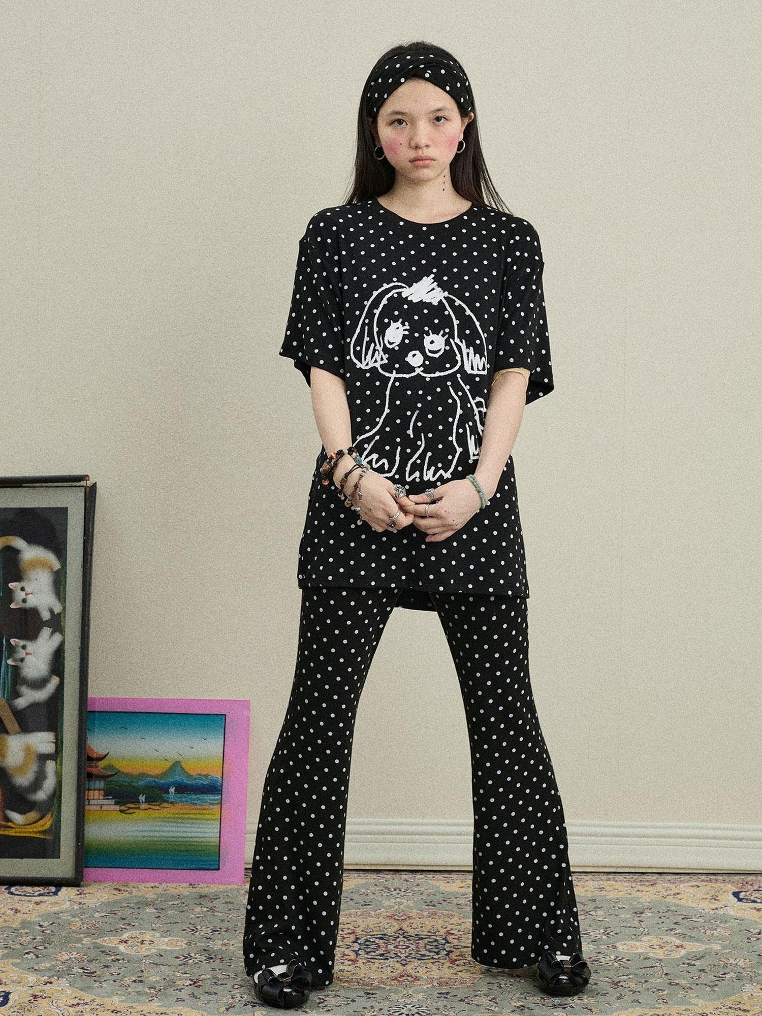 Achihara Toee Graphic Print Relaxed Fit Knit T Shirt