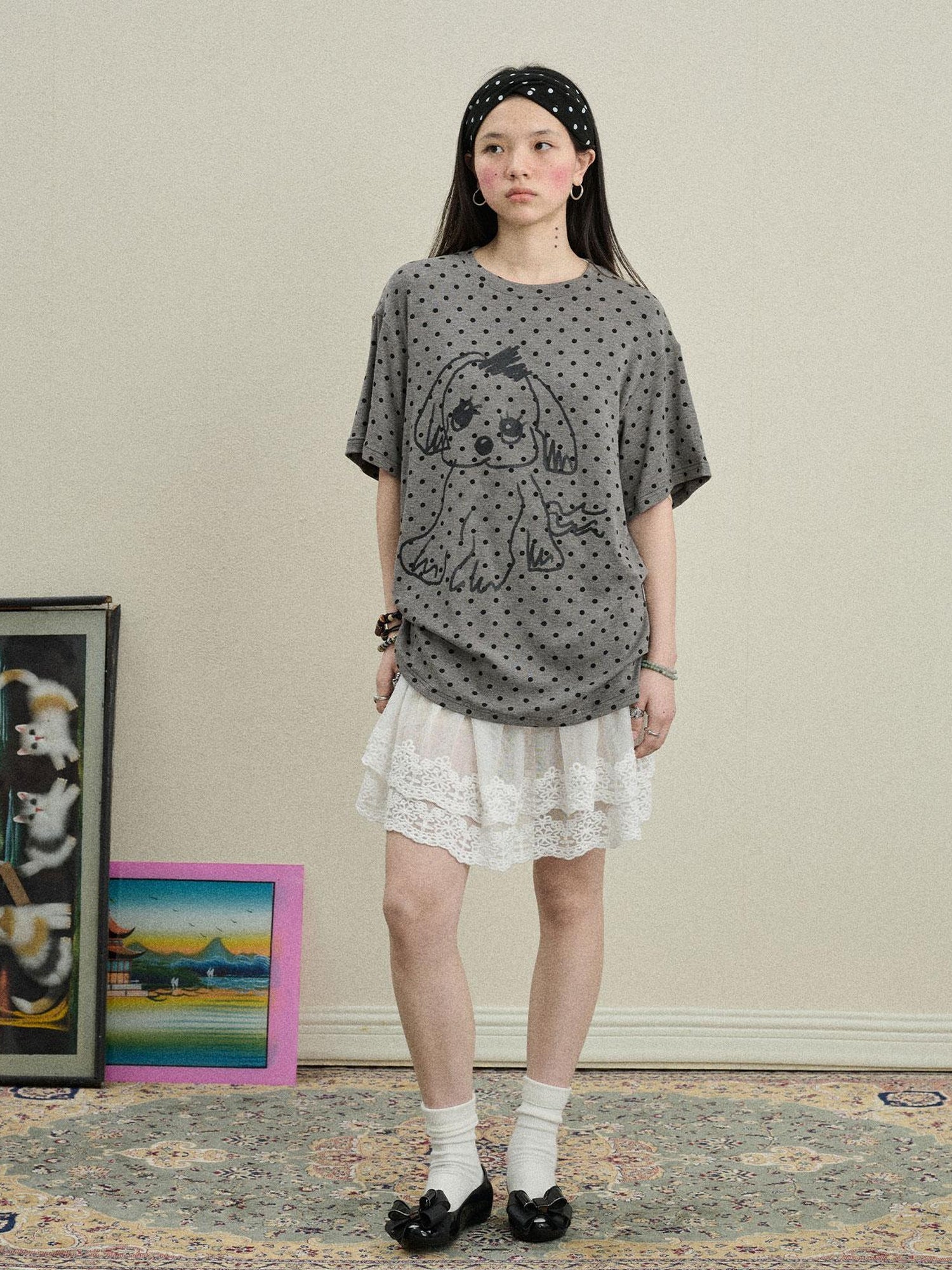 Achihara Toee Graphic Print Relaxed Fit Knit T Shirt