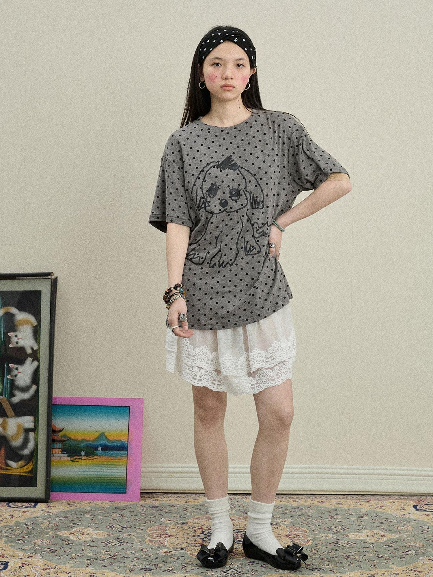 Achihara Toee Graphic Print Relaxed Fit Knit T Shirt