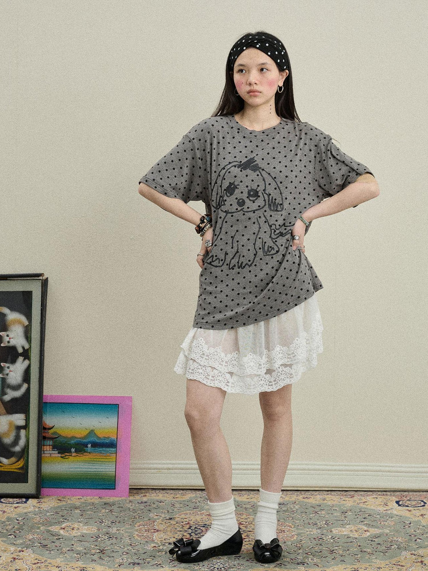 Achihara Toee Graphic Print Relaxed Fit Knit T Shirt