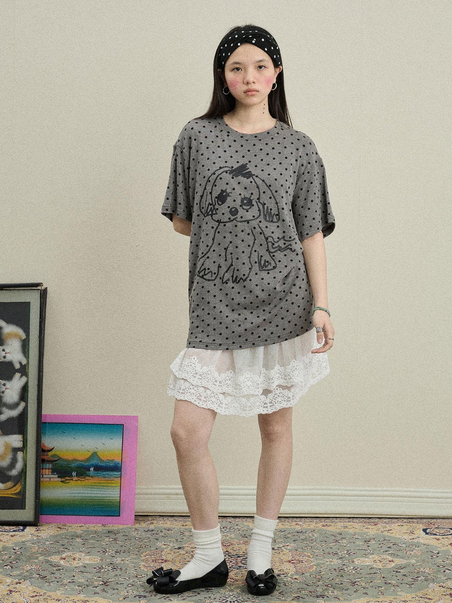 Achihara Toee Graphic Print Relaxed Fit Knit T Shirt