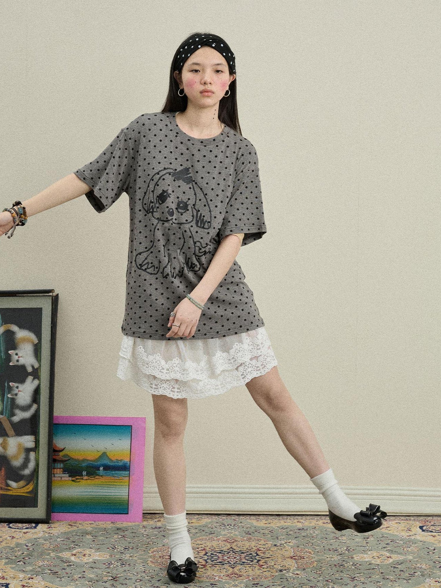Achihara Toee Graphic Print Relaxed Fit Knit T Shirt