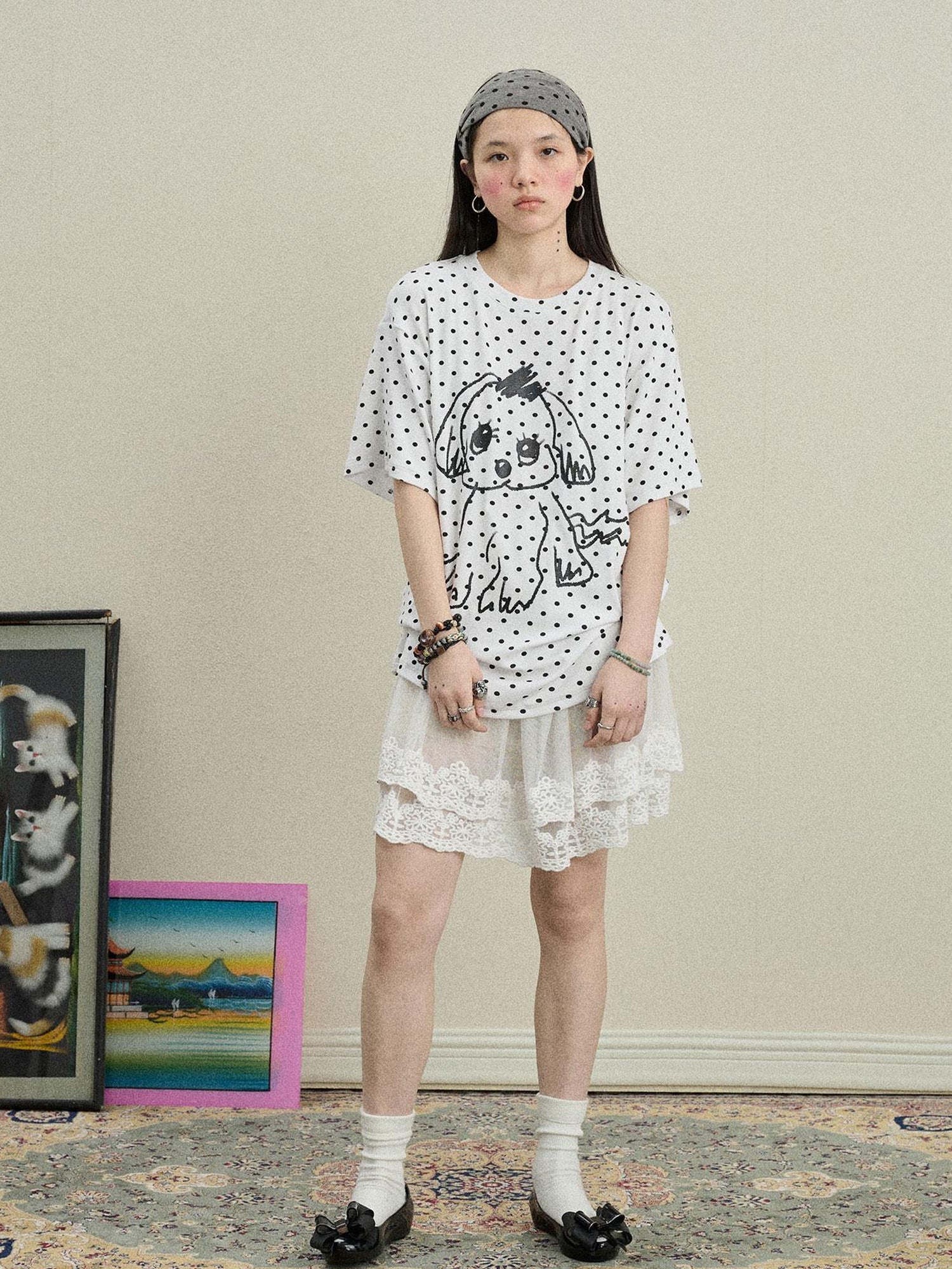 Achihara Toee Graphic Print Relaxed Fit Knit T Shirt