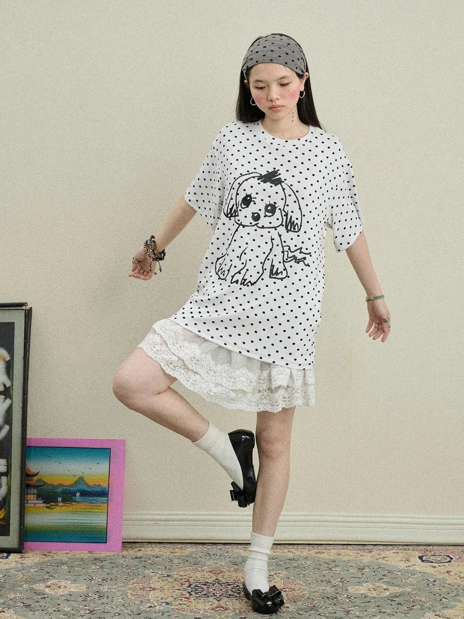 Toee Graphic Print Relaxed Fit Knit T Shirt