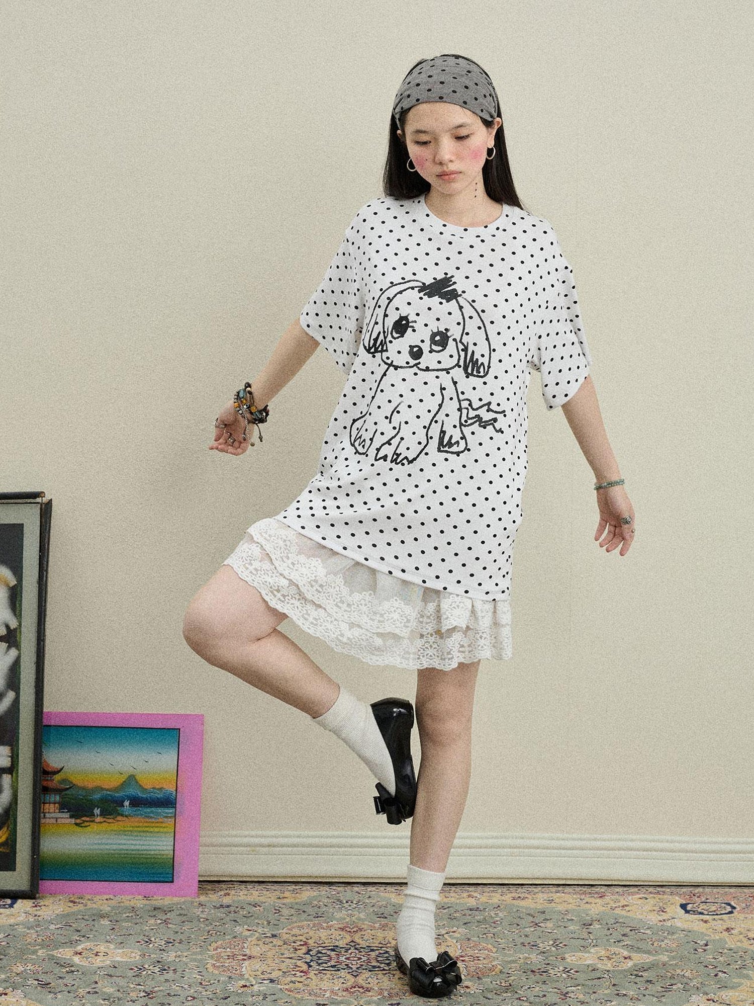 Achihara Toee Graphic Print Relaxed Fit Knit T Shirt