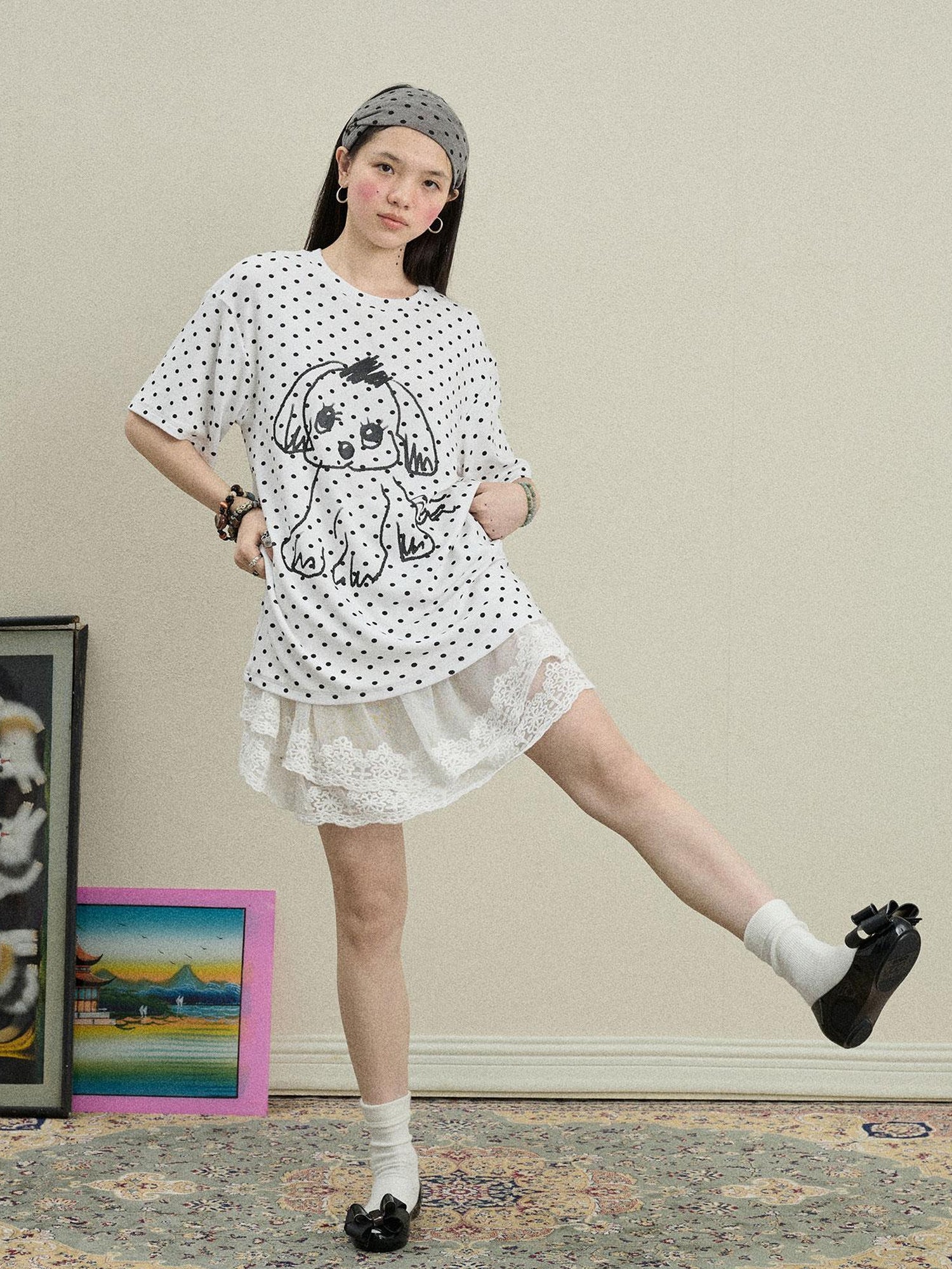 Achihara Toee Graphic Print Relaxed Fit Knit T Shirt