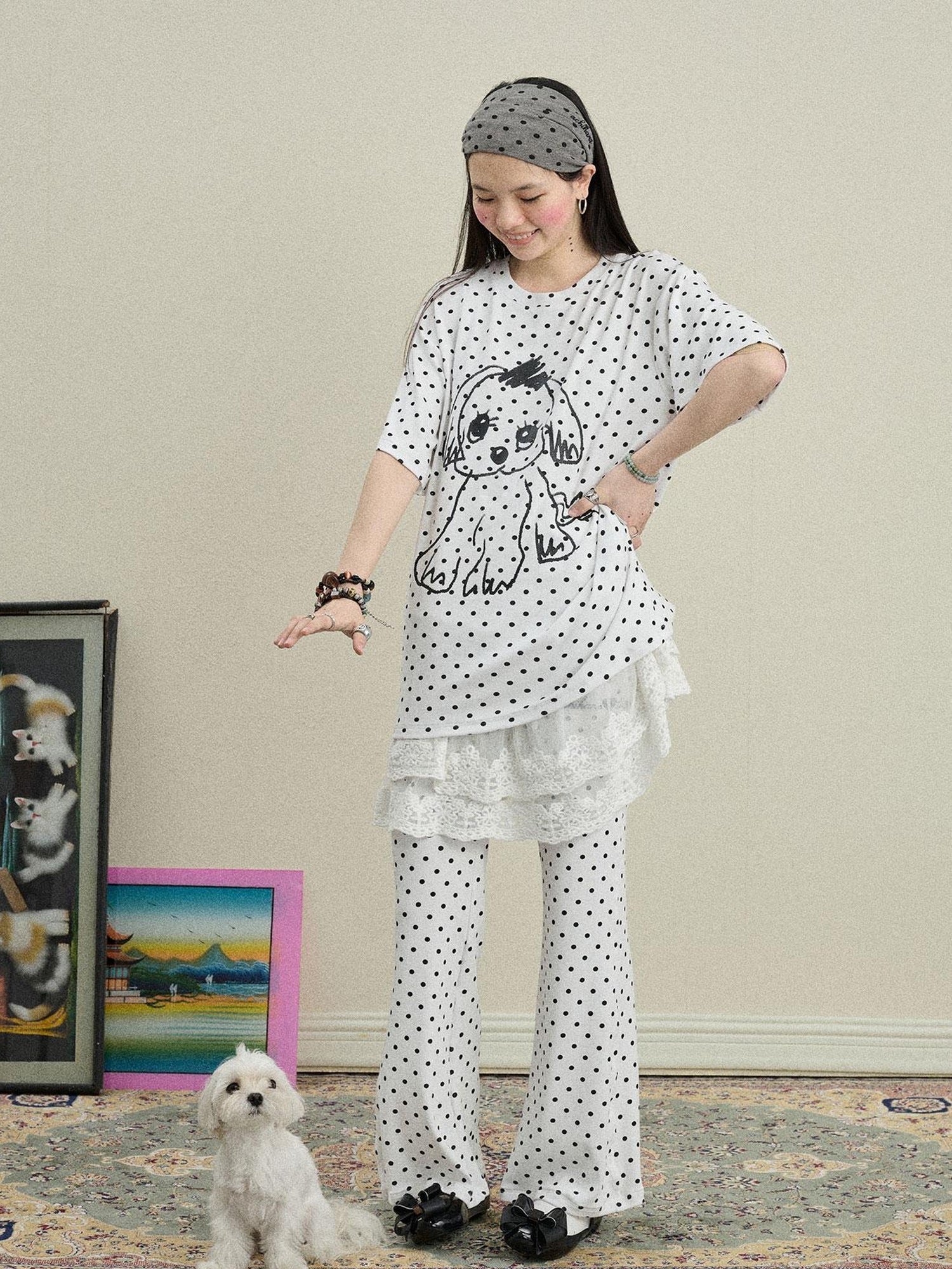 Achihara Toee Graphic Print Relaxed Fit Knit T Shirt