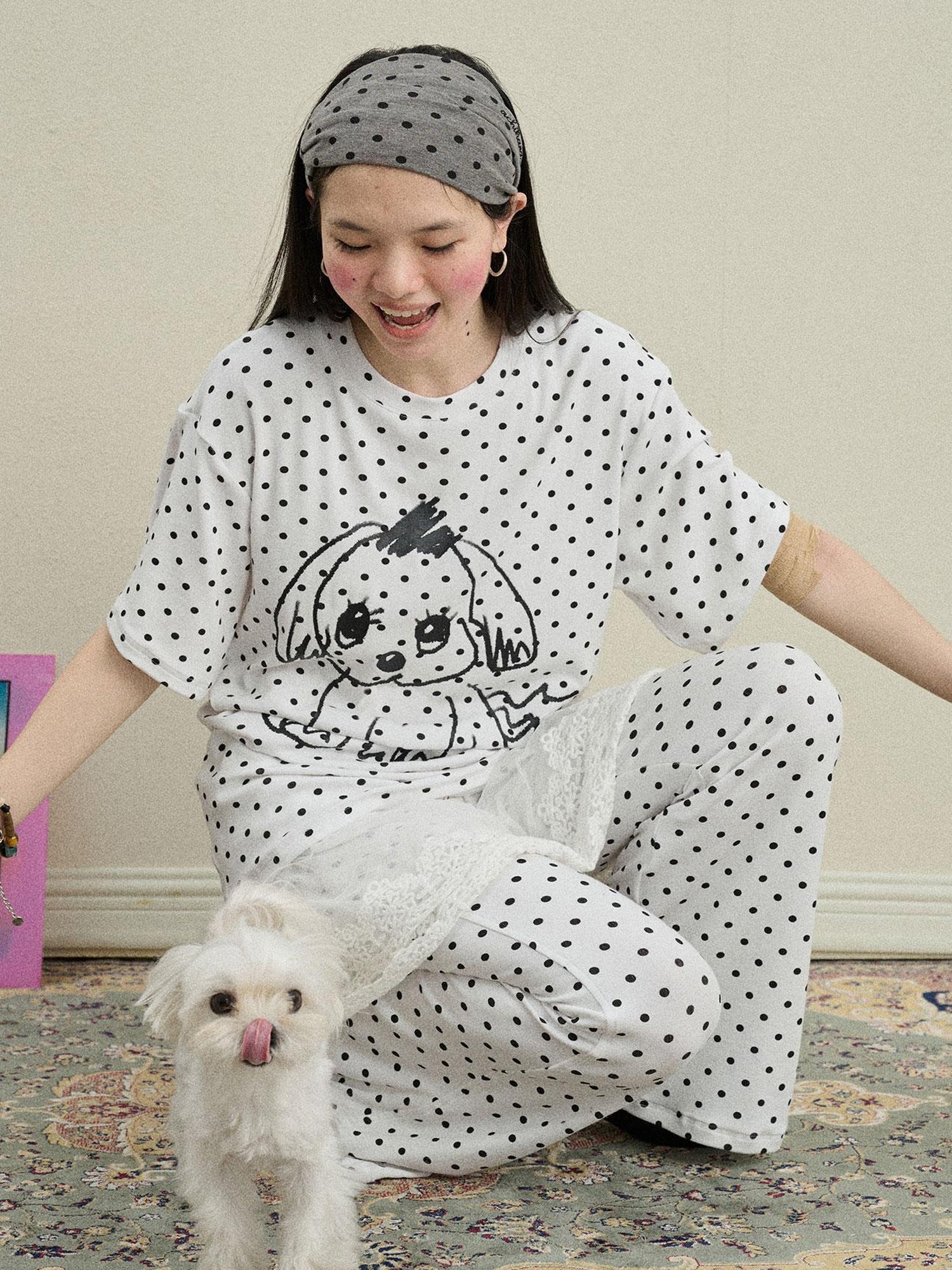 Achihara Toee Graphic Print Relaxed Fit Knit T Shirt