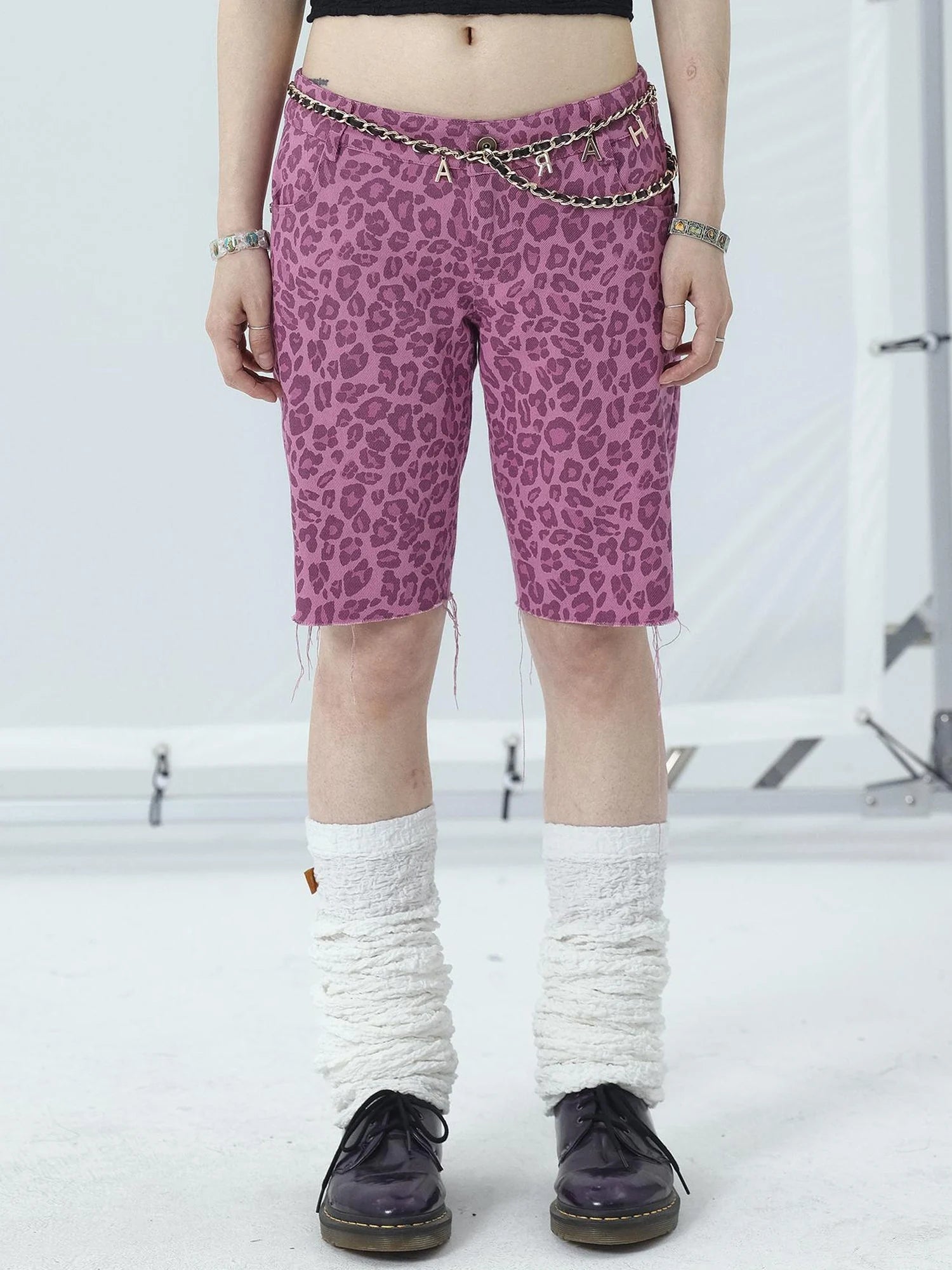 Tomboy Summer Leopard Print Cotton Shorts