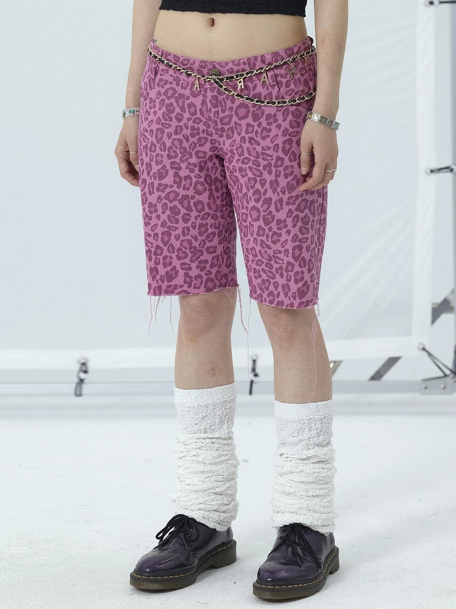 Tomboy Summer Leopard Print Cotton Shorts