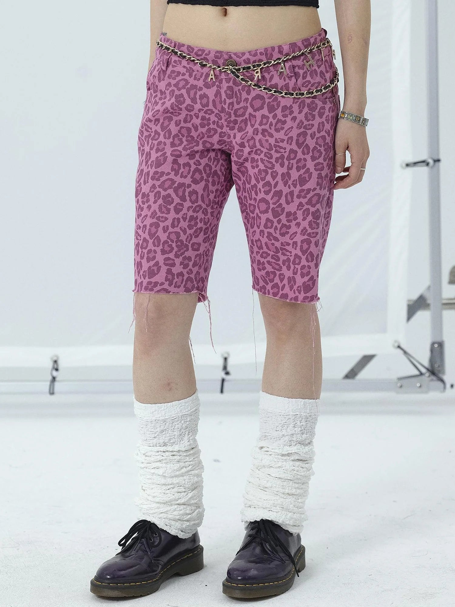 Tomboy Summer Leopard Print Cotton Shorts