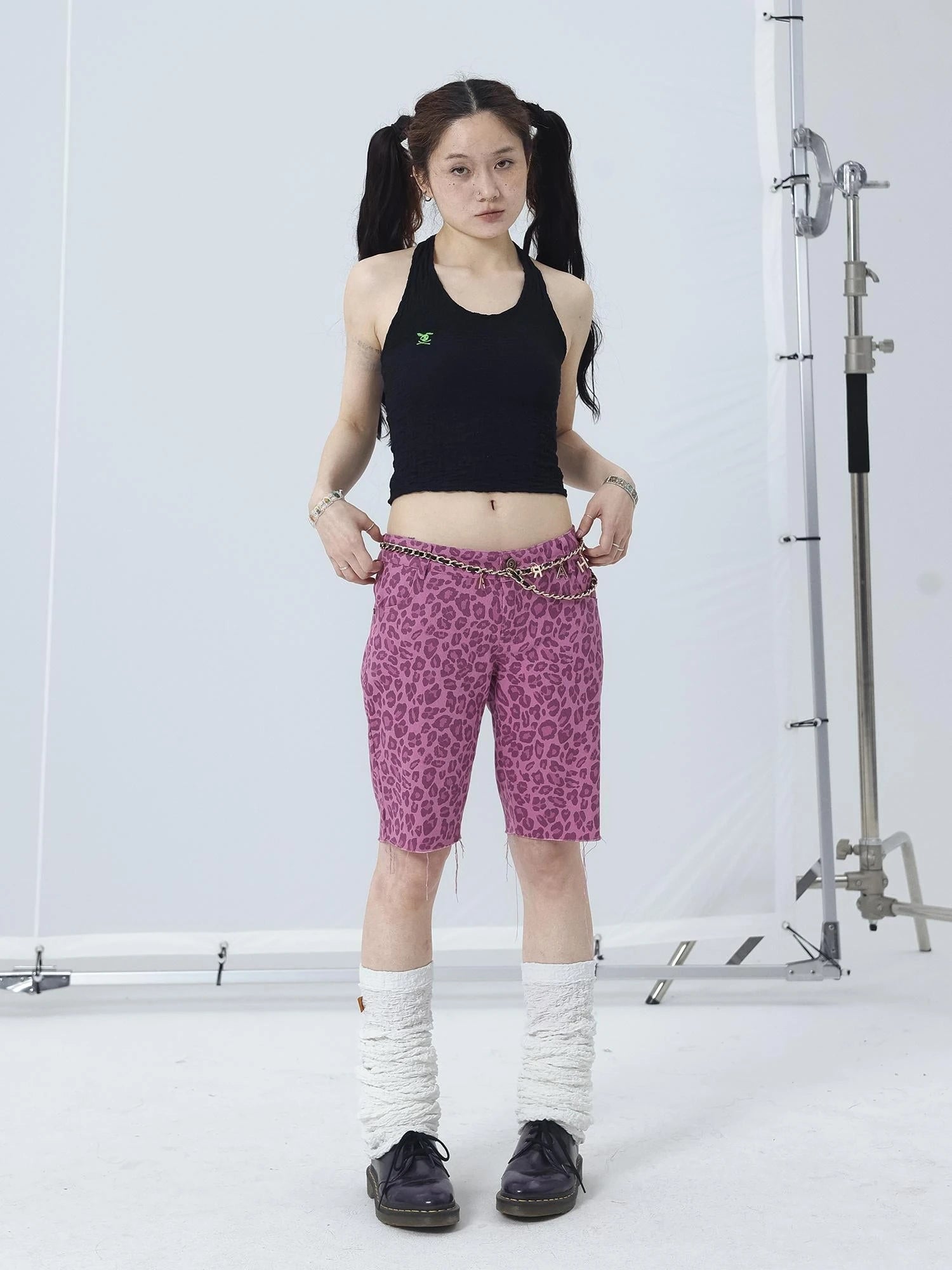 Tomboy Summer Leopard Print Cotton Shorts