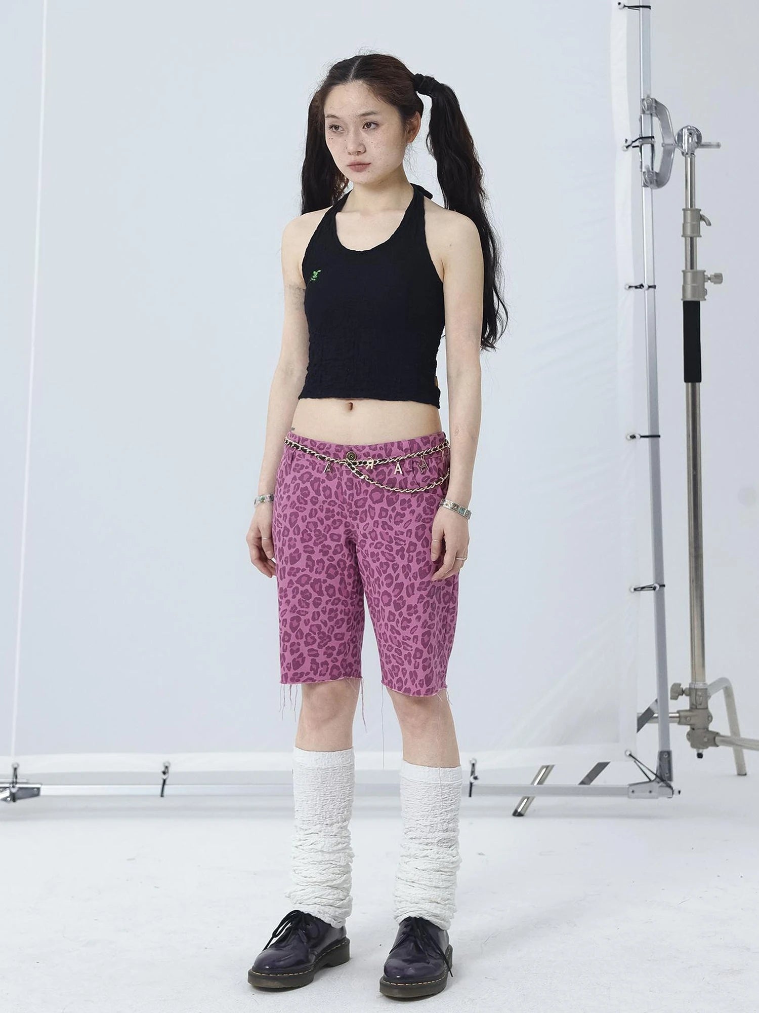 Tomboy Summer Leopard Print Cotton Shorts
