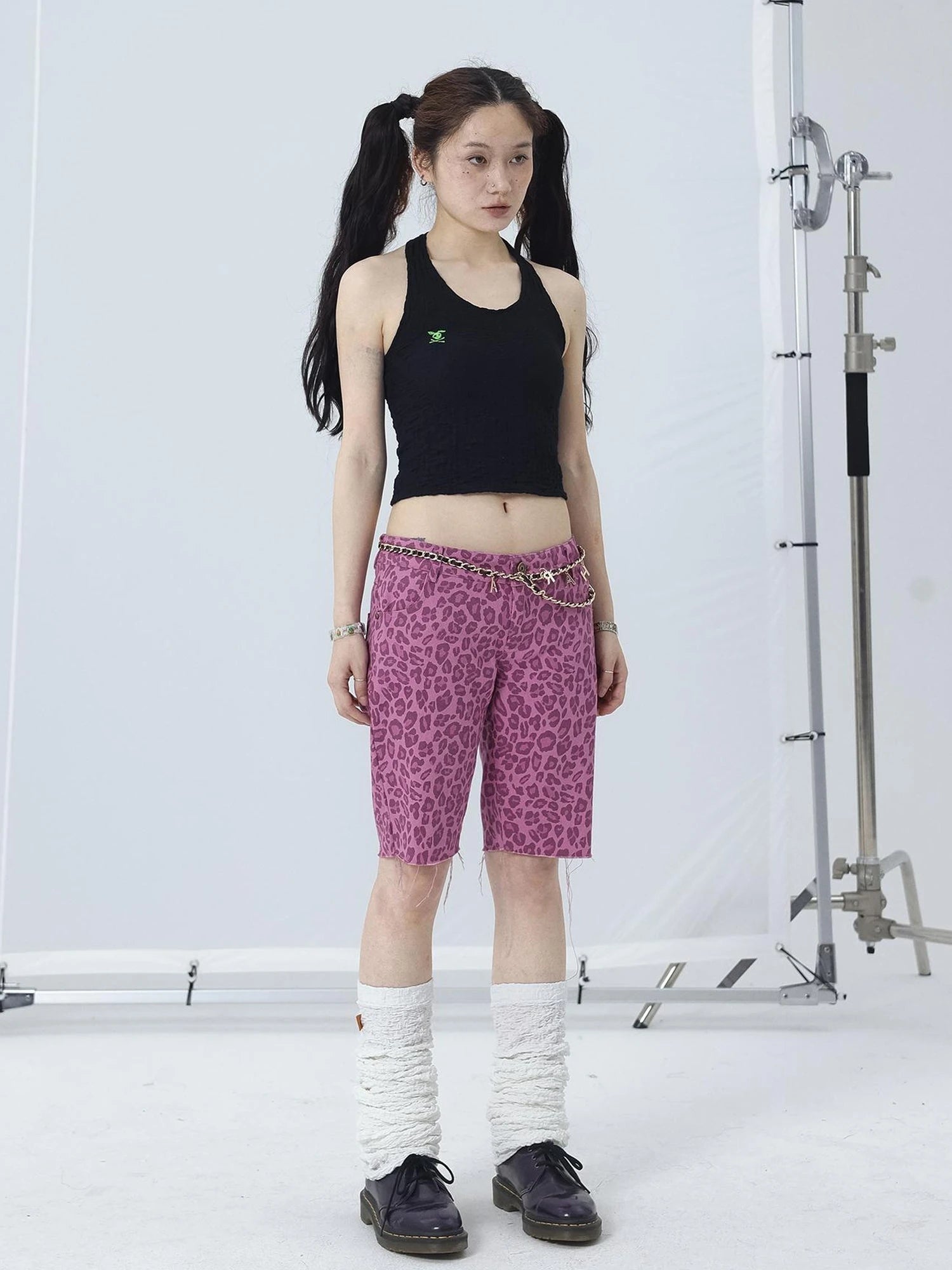 Tomboy Summer Leopard Print Cotton Shorts