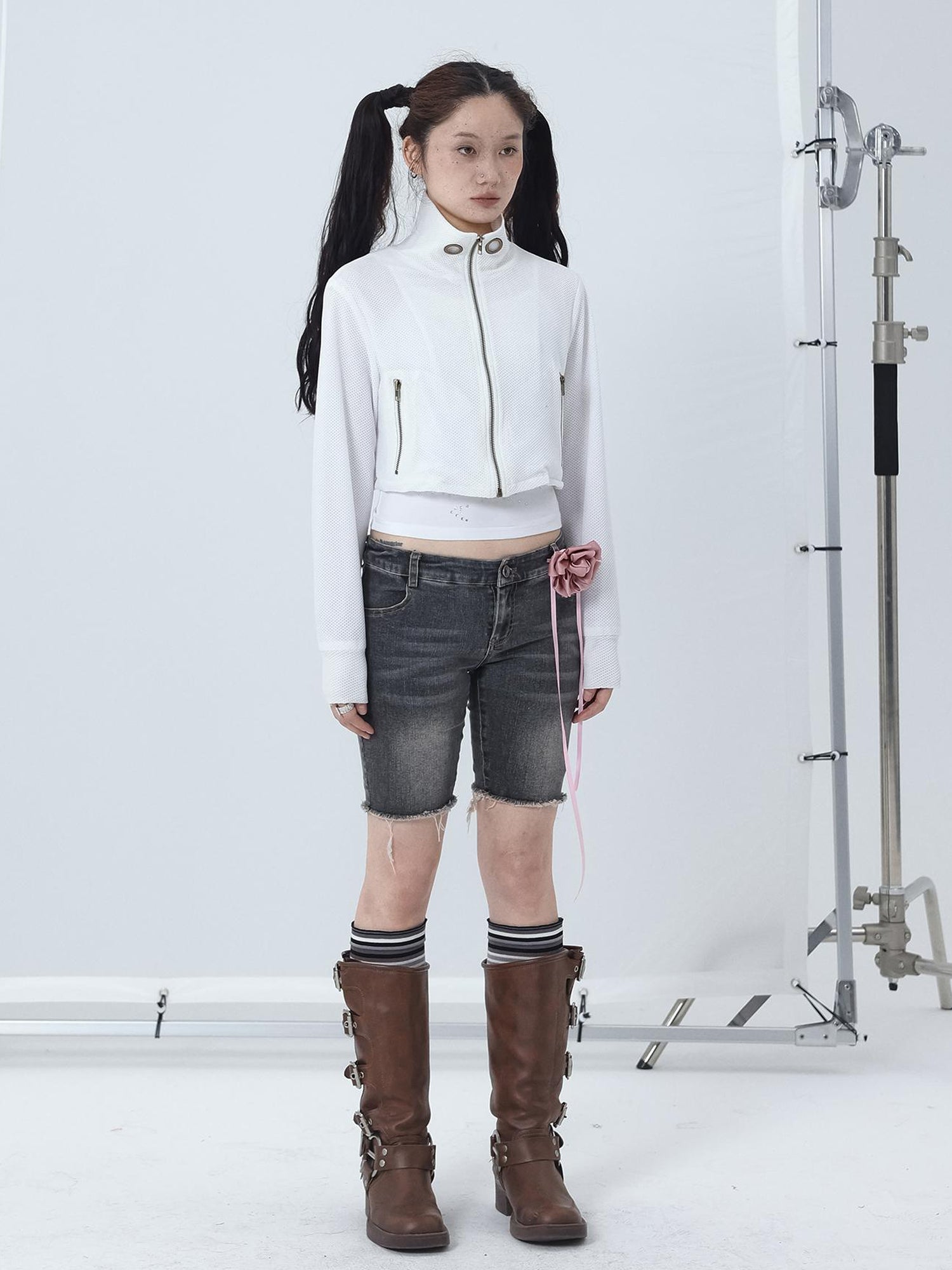 Achihara Tomboy Wash Denim Shorts
