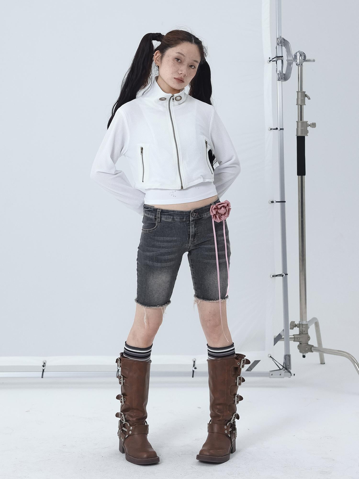 Achihara Tomboy Wash Denim Shorts
