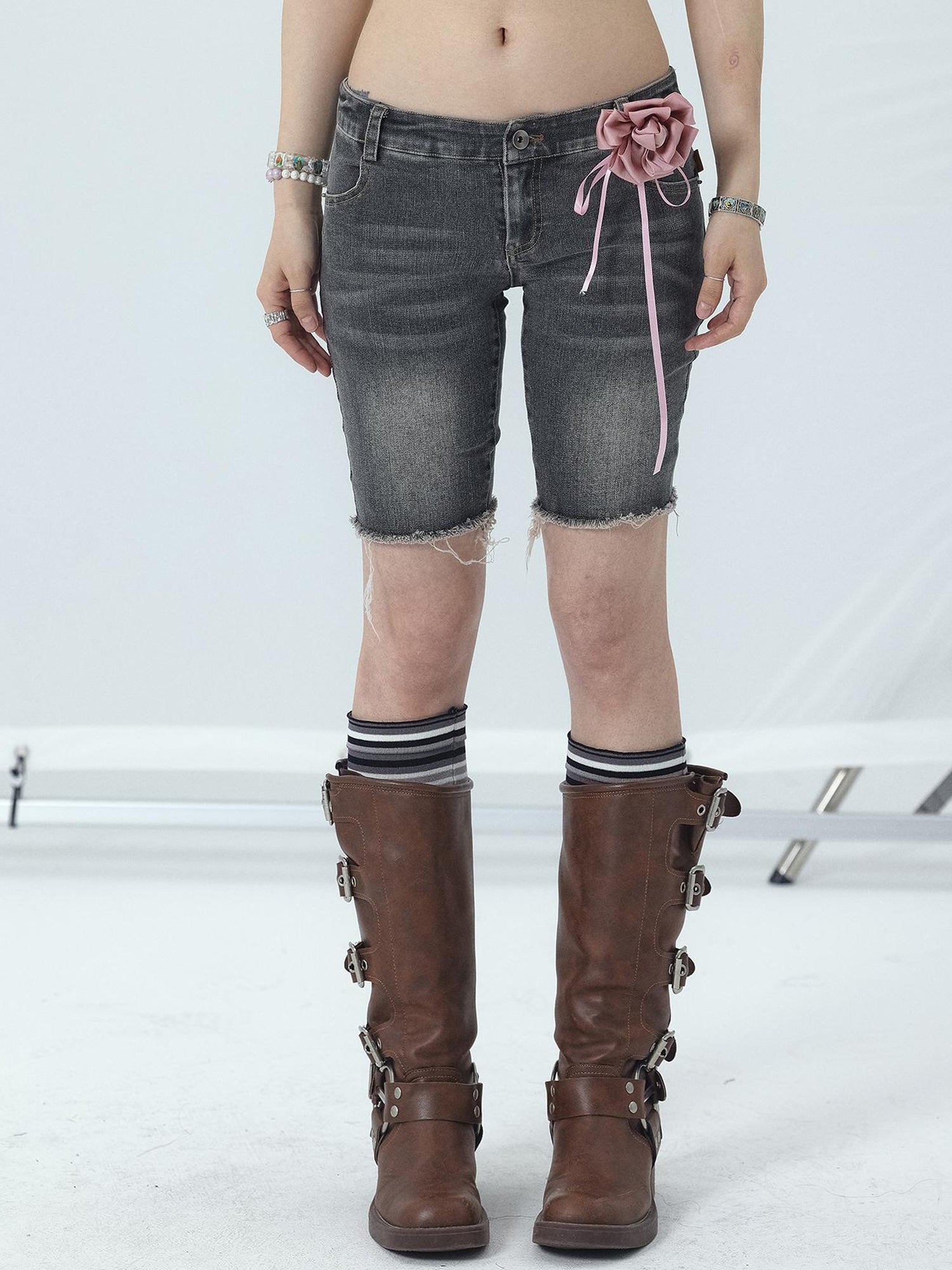 Achihara Tomboy Wash Denim Shorts
